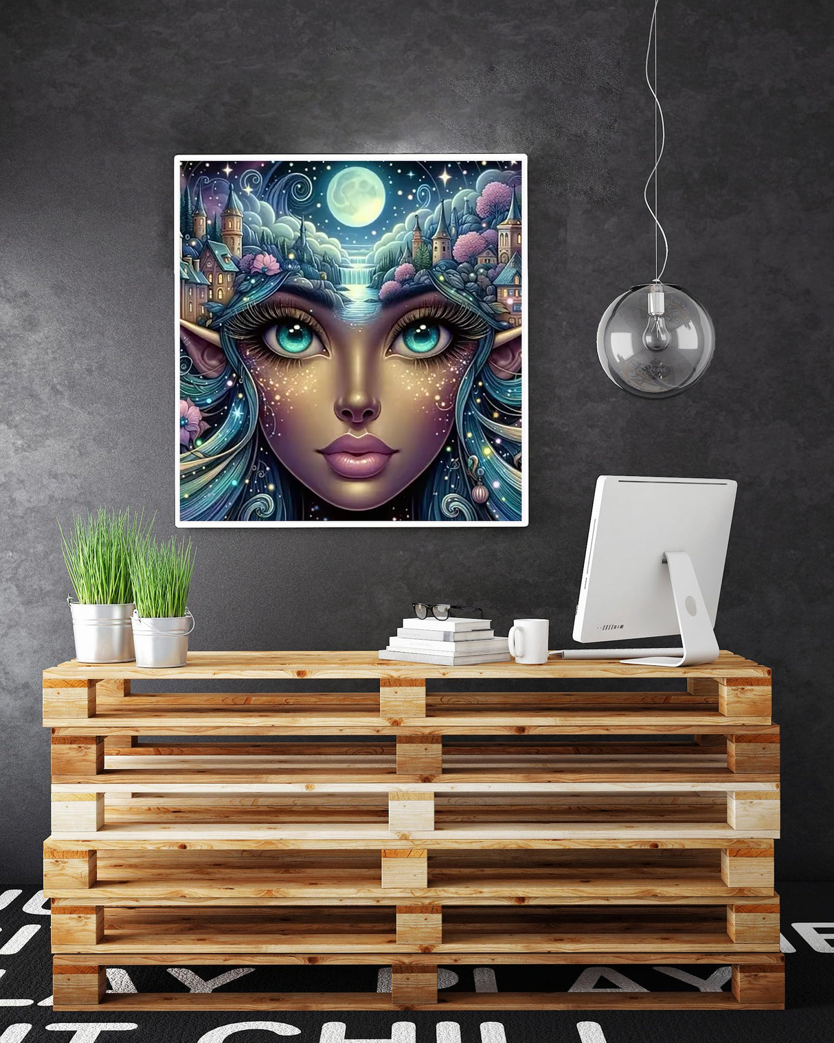 5D Fairy Diamond Painting Kits for Adults Beginners,DIY Moon Landscape Diamond Art,Full Round Drill Diamond Dot Gem Art Kits, Home Wall Decor 16x16 Inch AREOPNMG