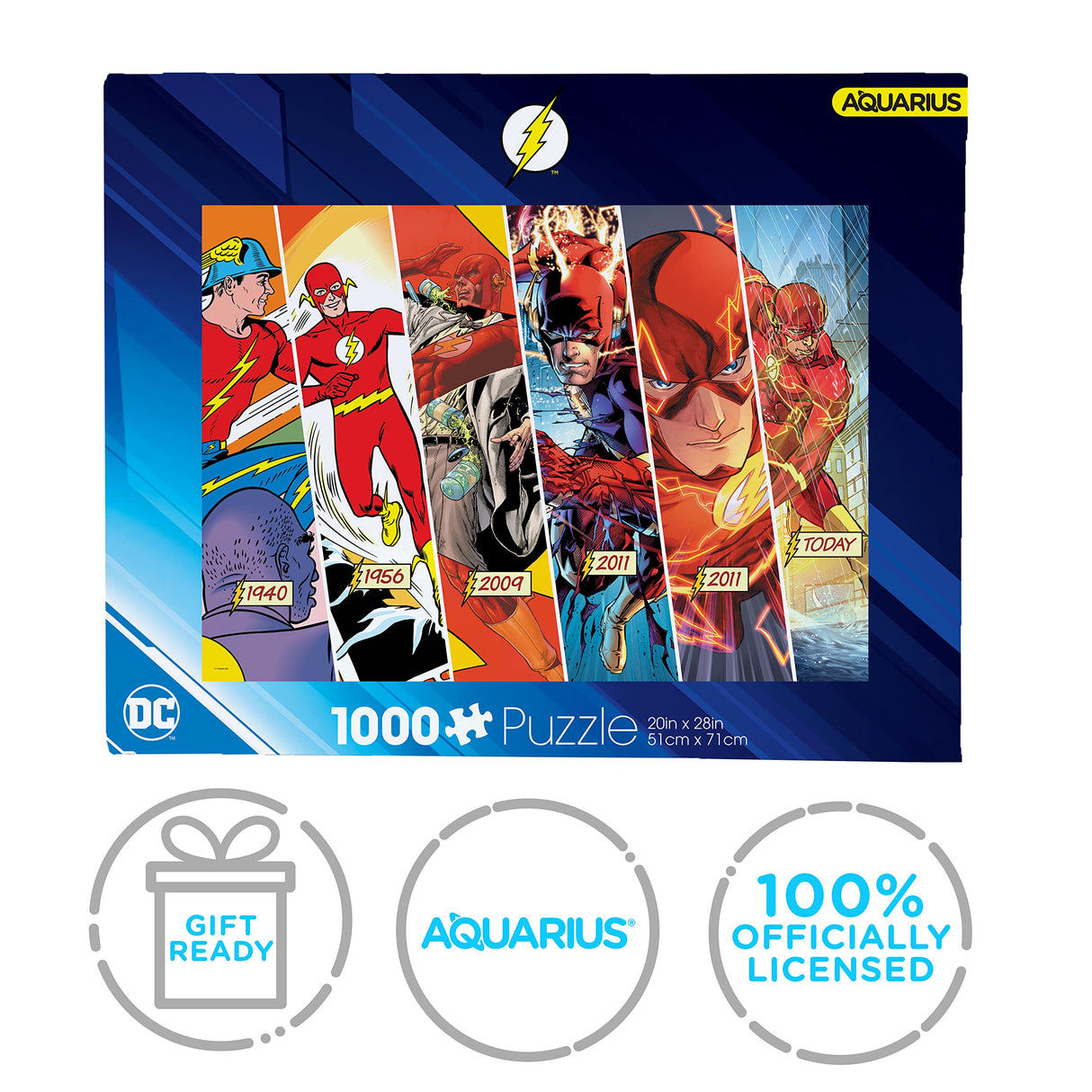 AQUARIUS DC Comics The Flash Timeline (1000 Piece Jigsaw Puzzle) - Officially Licensed DC Comics The Flash Merchandise & Collectibles - Glare Free - Precision Fit - 20x28 Inches AQUARIUS