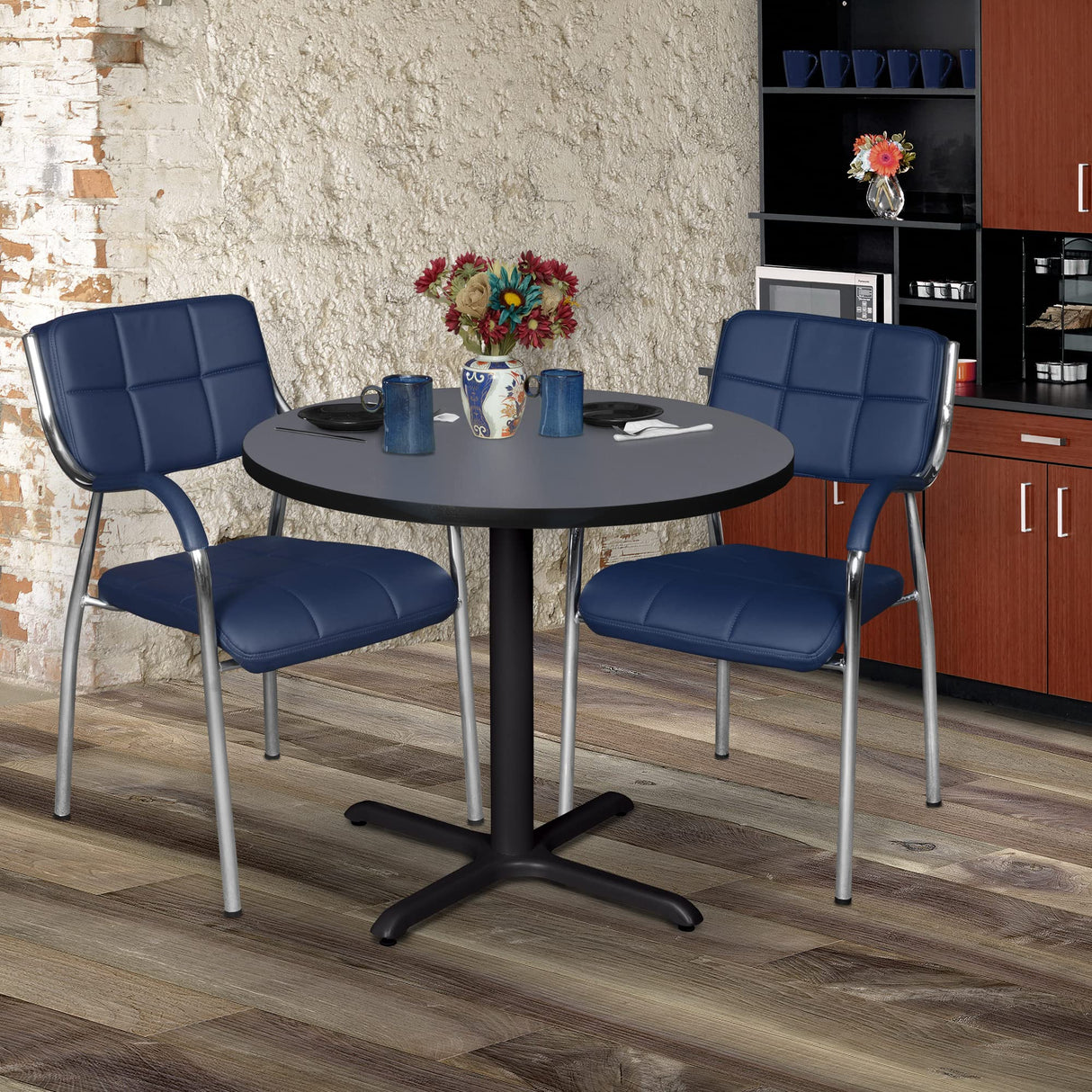 Cain 30" Round Breakroom Table- Grey Regency