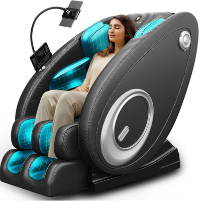 BILITOK Full Body Massage Chair Recliner with Zero Gravity, Heating, Bluetooth Speaker, Air Compression, Black