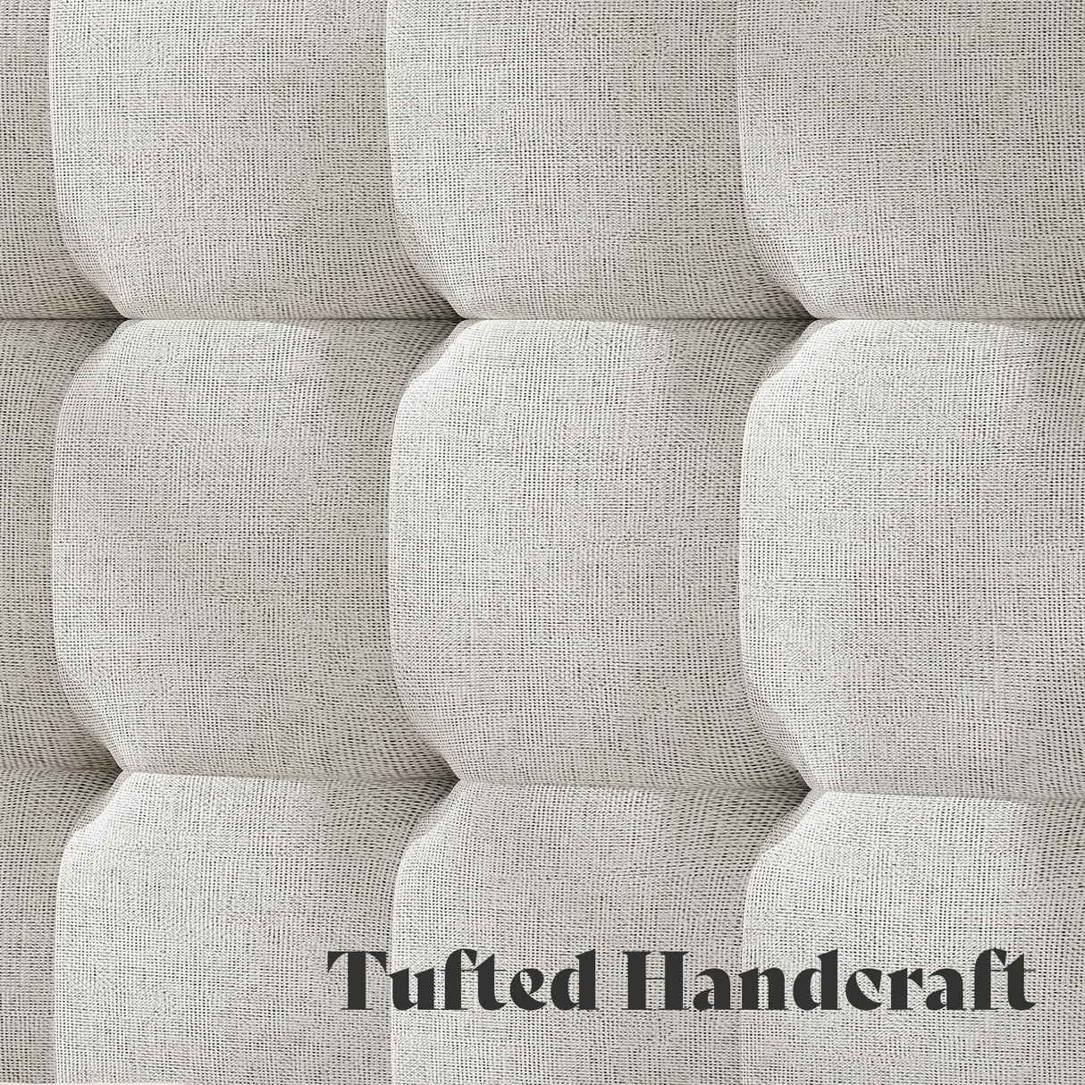 AMERLIFE Full Size Solid Wood Bed Frame with Tufted Headboard, Mid-Century Style, No Box Spring Required, Easy Assembly, Walnut AMERLIFE