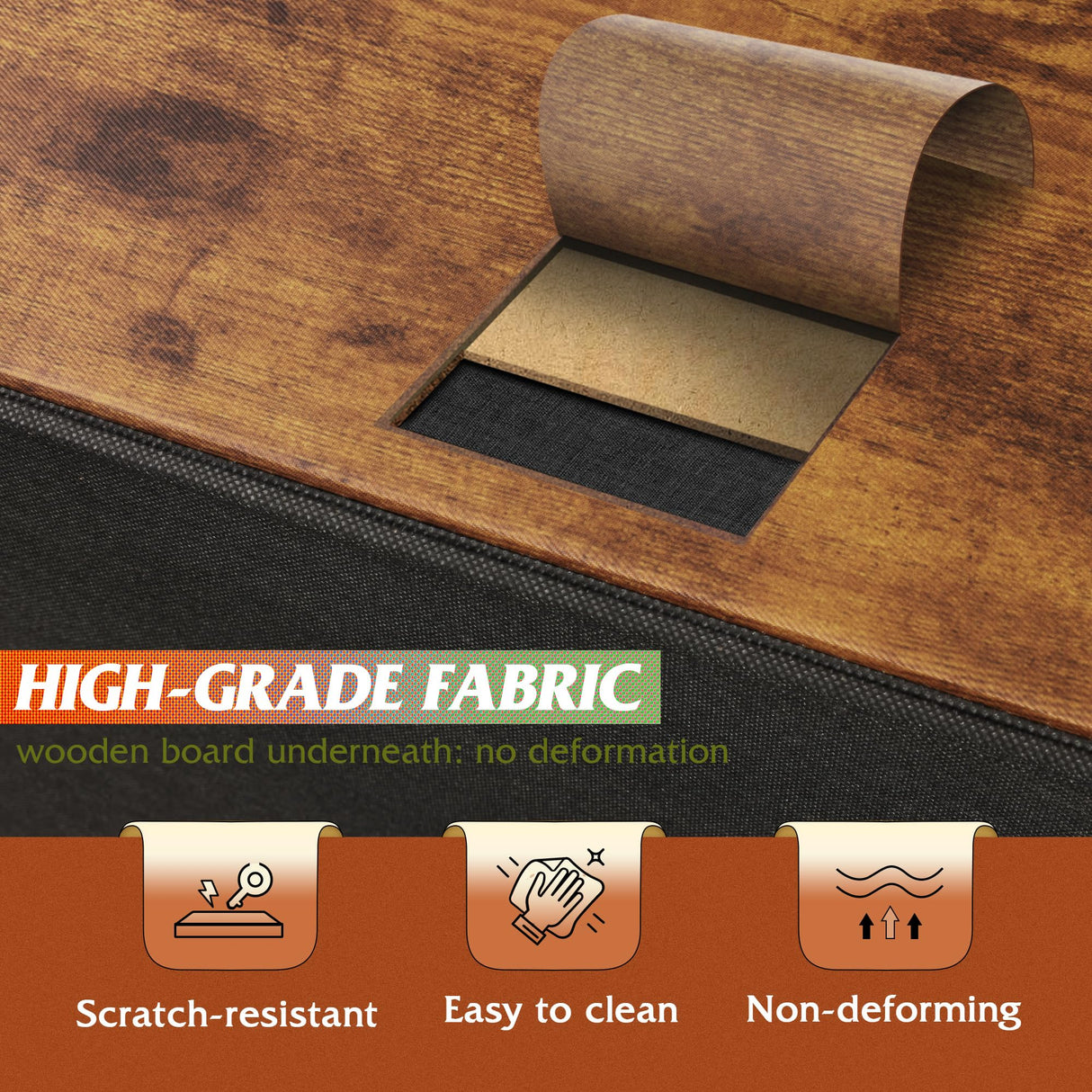 WLIVE Night Stand, Small 2 Drawer Dresser, Nightstand with Fabric Bins for Bedroom, Closet, Dorm, Rustic Brown Wood Grain Print, 11.8" D x 15.7" W x 20.9" H WLIVE