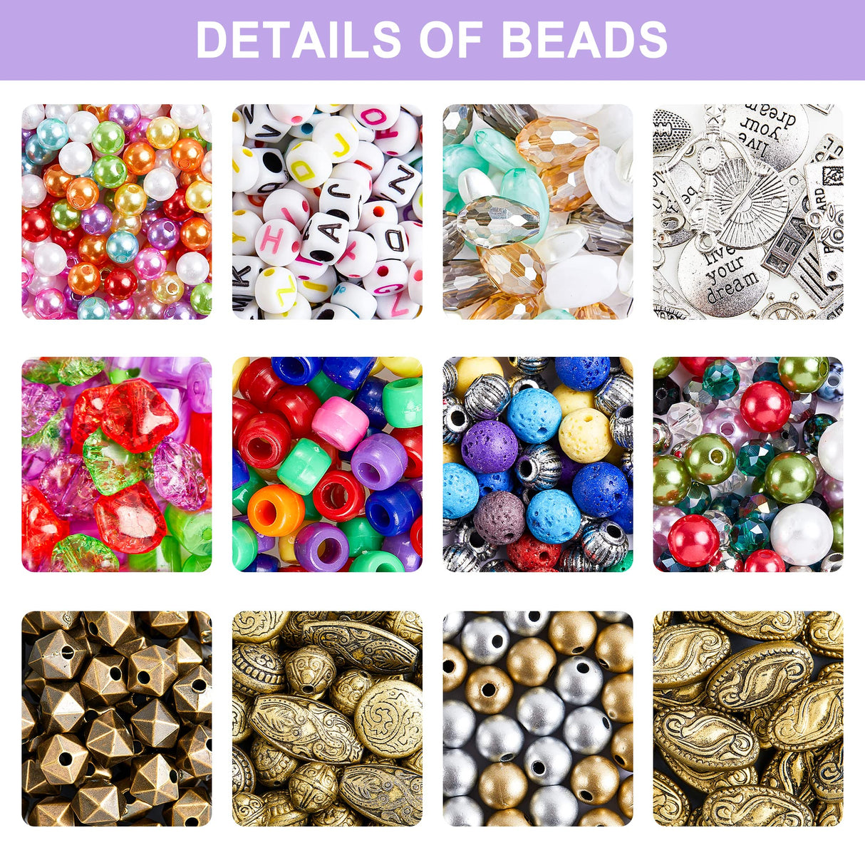 Jewelry Making Kit, 1960 pcs, Supplies Includes Beads, Instructions, Findings, Wire for Bracelet, Necklace, Earrings Making Kit for Adults by Inscraft INSCRAFT