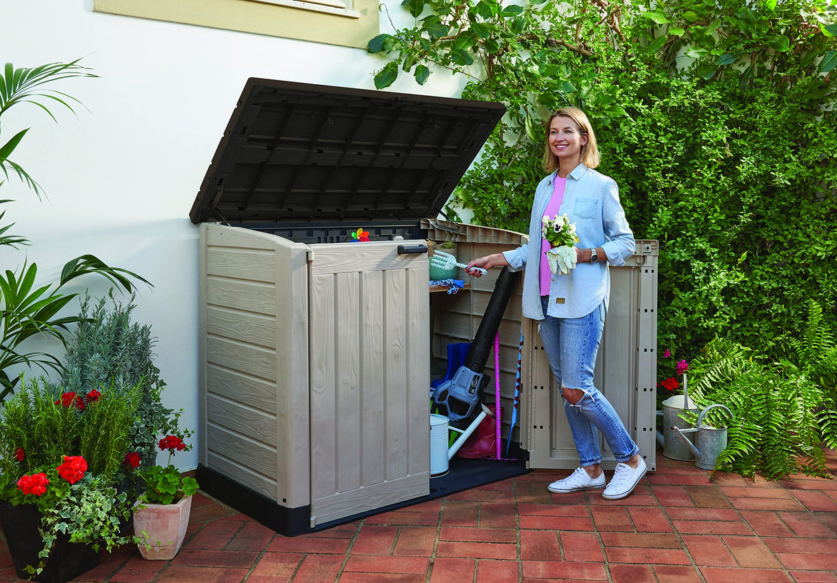 Keter Store-It-Out MAX 4.8 FT X 2.7 FT Durable Outdoor Storage Shed Made from Weather Resistant Resin 42 Cubic Feet Beige/Brown Keter
