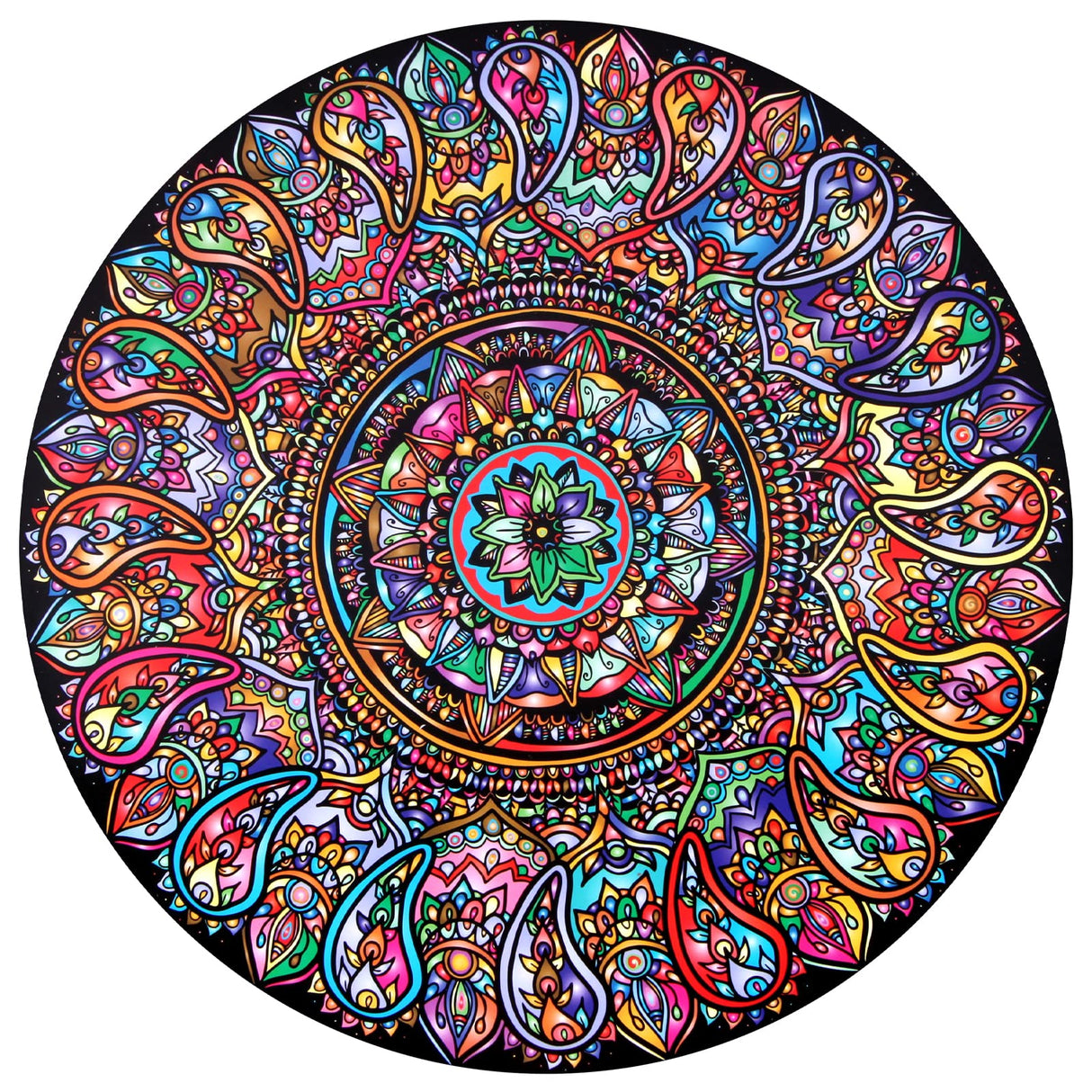 Bgraamiens Puzzle-Mandala Petals-1000 Pieces Round Puzzle Color Challenge Jigsaw Puzzles for Adults and Kids(Mandala Petals) Bgraamiens