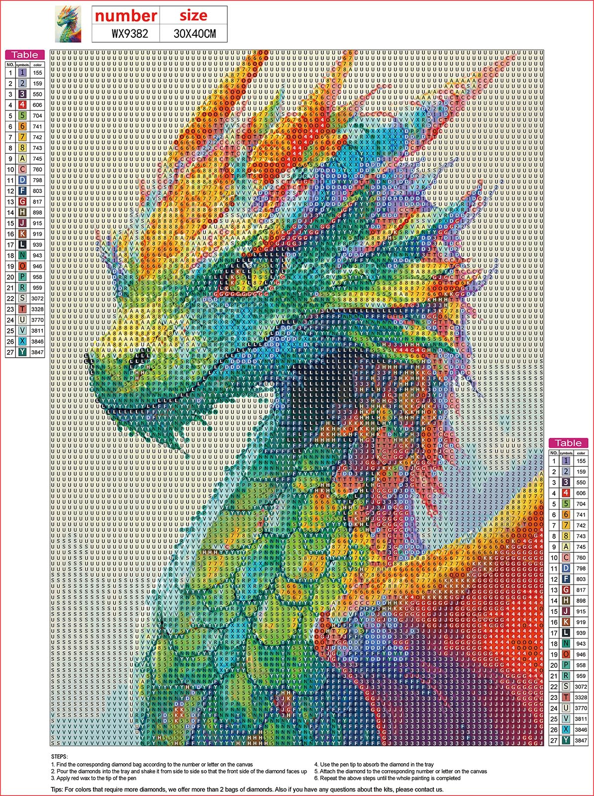 MXJSUA Dragon Diamond Painting Kits for Adults, 5D Green Dragon Diamond Art Kits for Beginners, DIY Full Drill Crystal Gem Painting Kits for Home Wall Decor 12x16 Inch MXJSUA