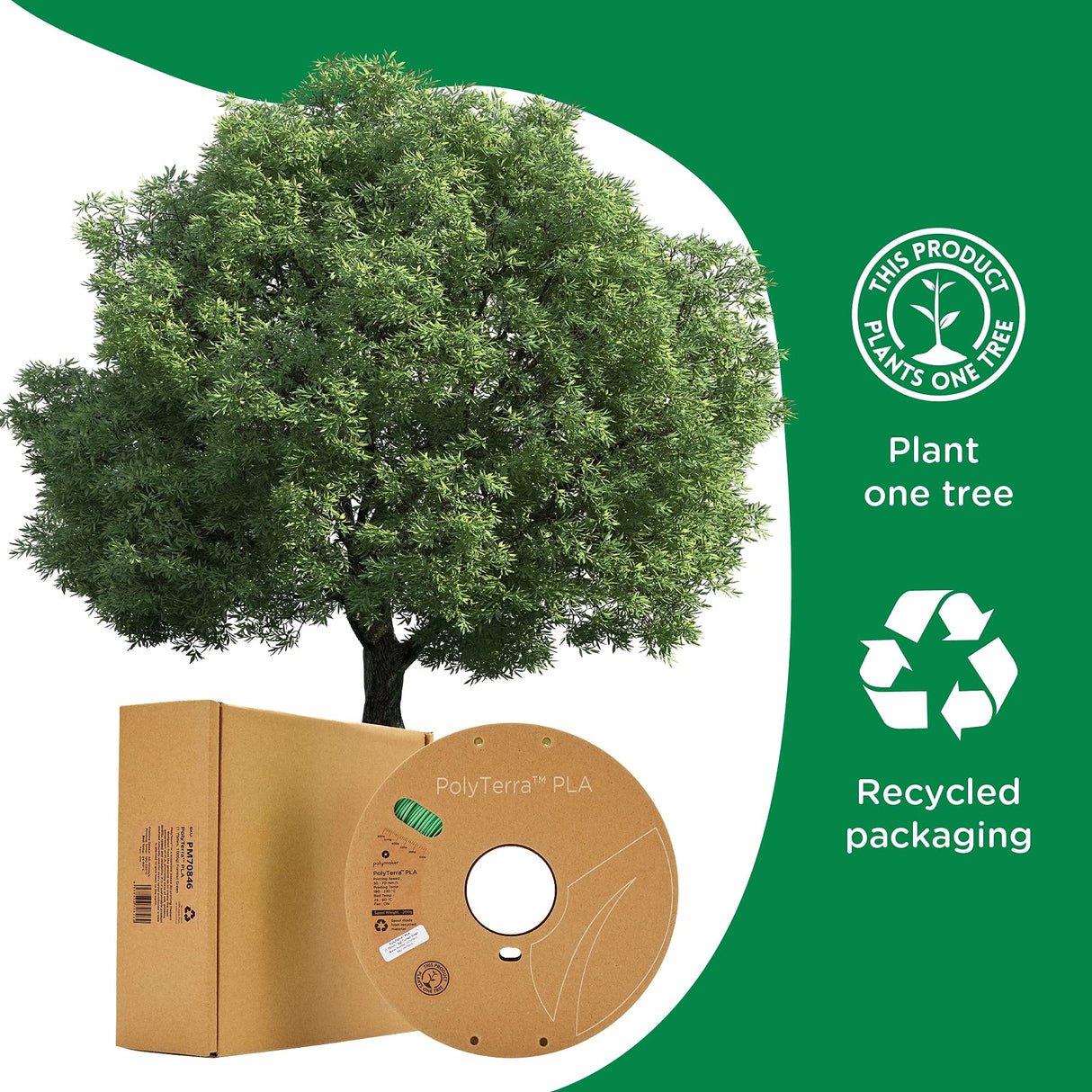 Polymaker Matte PLA Filament Matte Cotton White 2.85mm 1kg 3D Printing Filament, PolyTerra 3D Printer PLA Filament POLYMAKER