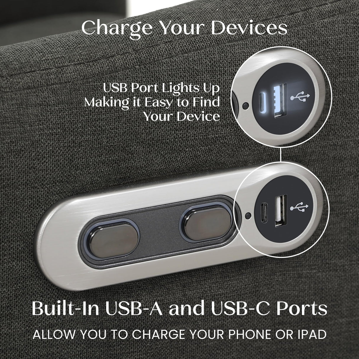 Delta Children Mercer Electronic Power Recliner and Swivel Glider with USB Port in LiveSmart Performance Fabric - Water Repellent & Stain Resistant, Dark Grey Delta Children