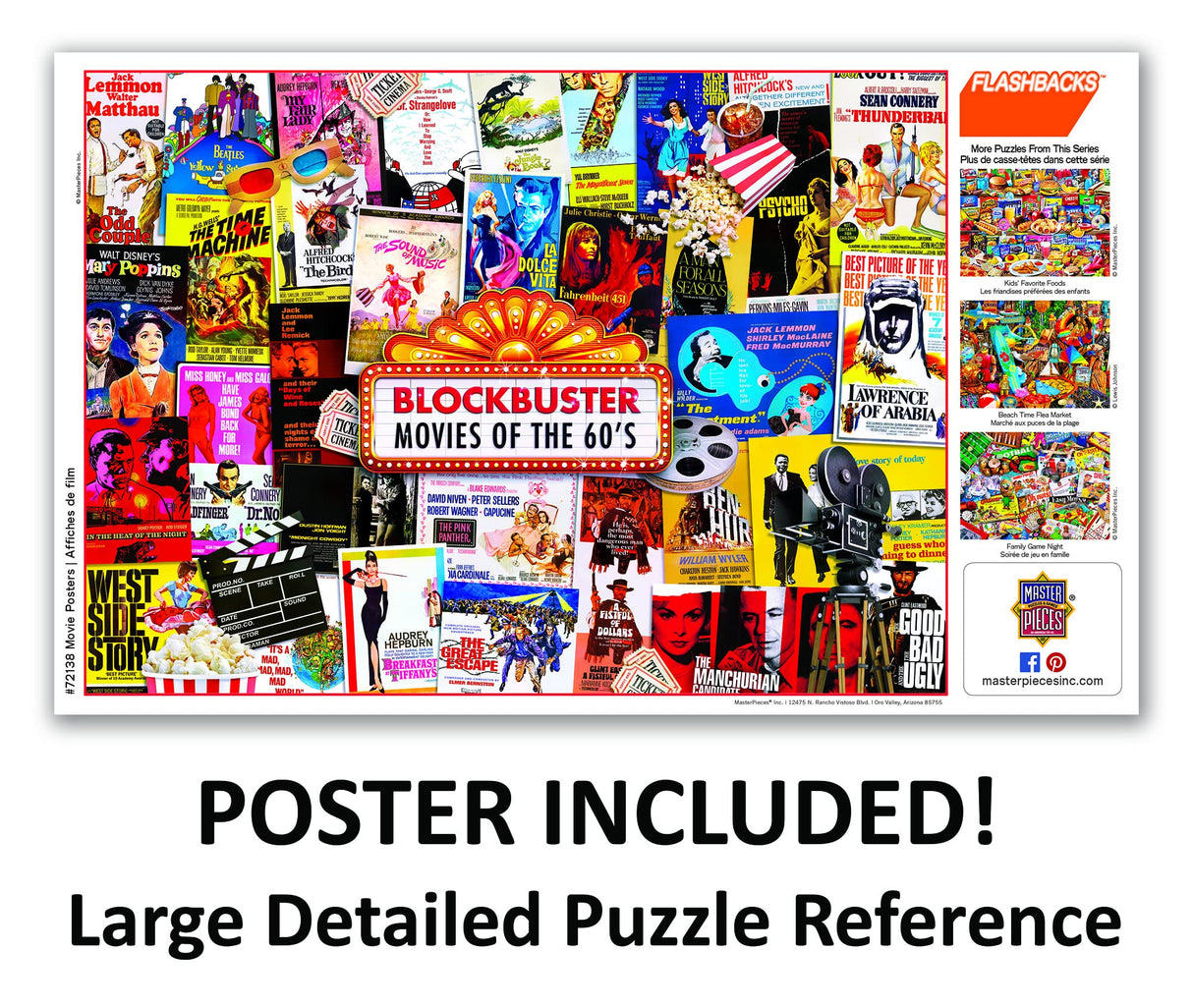 MasterPieces - 1000 Piece Jigsaw Puzzle, Movie Posters, Fun for Adults, Family, Kids, Non-Glare Finish, 19.25" x 26.75" Masterpieces