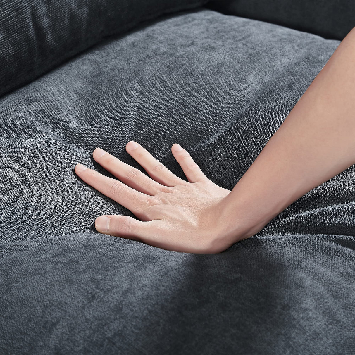 Eafurn Feather Filled Oversized Convertible Modular Sectional Sofa with Movable Ottoman, L Shaped Deep Seat Reversible Sleeper Corner Couch with Waist Pillows for Living Room Furniture Sets Eafurn