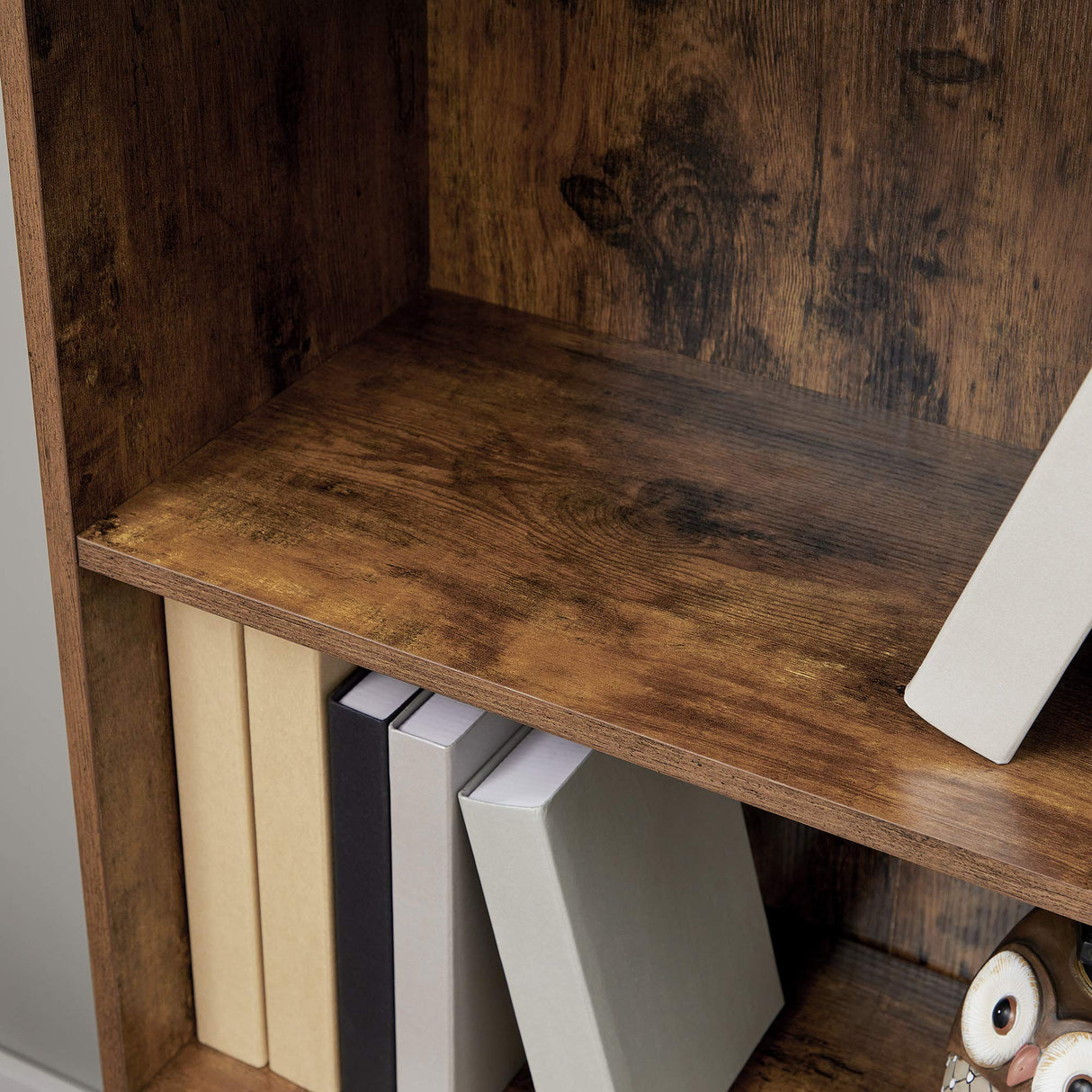 VASAGLE Bookcase, 2-Tier Retro Bookshelf with Doors, Storage Cabinet for Books, Photos, Decorations in Living Room, Office, Study, Mid-Century Style, Rustic Brown ULBC09BX VASAGLE