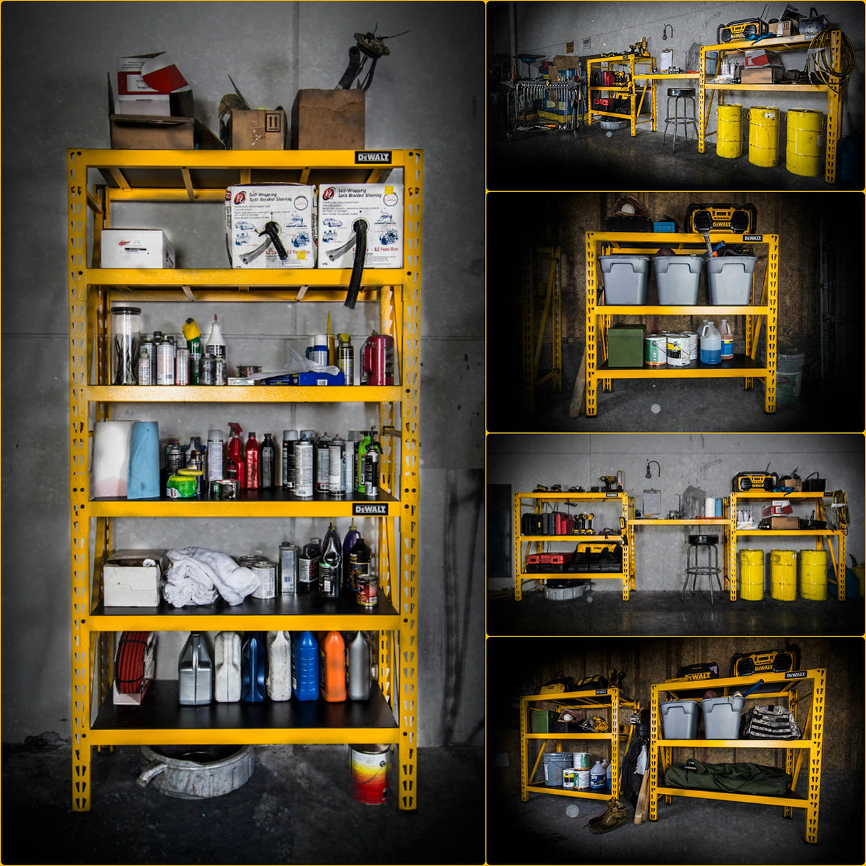 DEWALT 4-Foot Tall, 3-Shelf Industrial Workshop/Garage Storage Rack, Total Capacity: 4,500 lbs. DEWALT