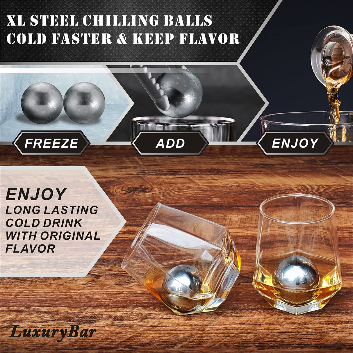 LuxuryBar Diamond Whiskey Decanter Sets for Men with ChillBall &Tray,Whiskey Decanter Set Liquor Dispenser Bourbon Decanter Whiskey Set Gifts for Men LuxuryBar