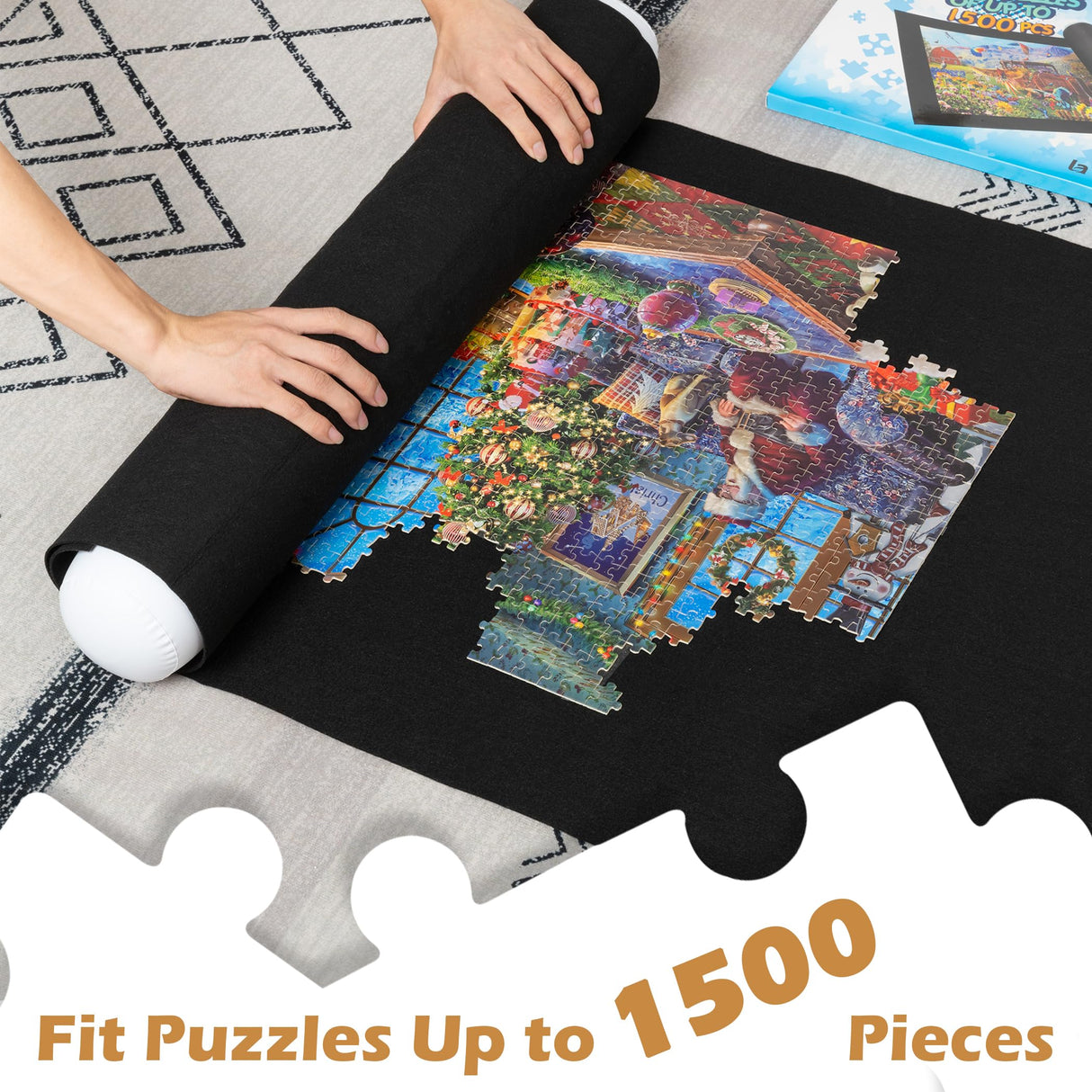 Lavievert Jigsaw Puzzle Mat Roll Up, Portable Puzzle Board Puzzle Storage Puzzle Saver, Environmental Friendly Material, Store Jigsaw Puzzles Up to 1500 Pieces LAVIEVERT