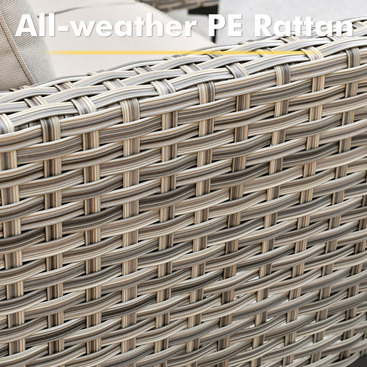 CAODOC Outdoor Sectional Patio Furniture Set,10 Pieces Wicker Conversation Sets L Shaped Couch,Out Door Sofa Outside Furniture with Swivel Chairs,Beige CAODOC