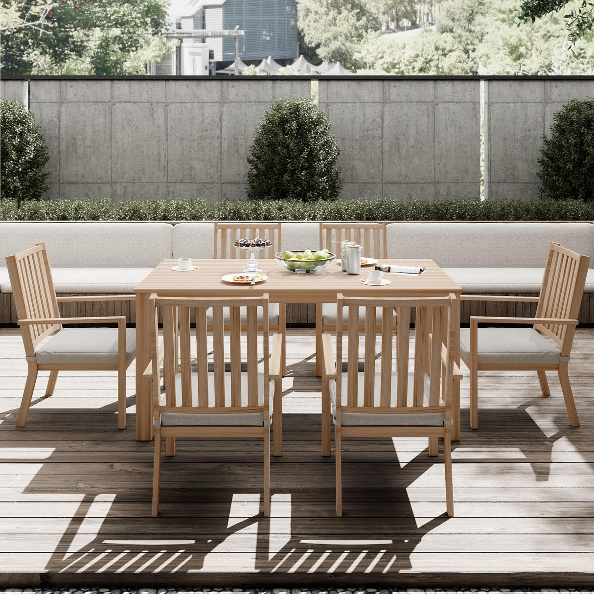 RoyalCraft Aluminum 7 Pieces Patio Dining Sets, Outdoor Dining Table with 6 Chairs, Outdoor Patio Dining Furniture Set with Removable Cushion for Lawn, Garden, Backyard, Brown RoyalCraft