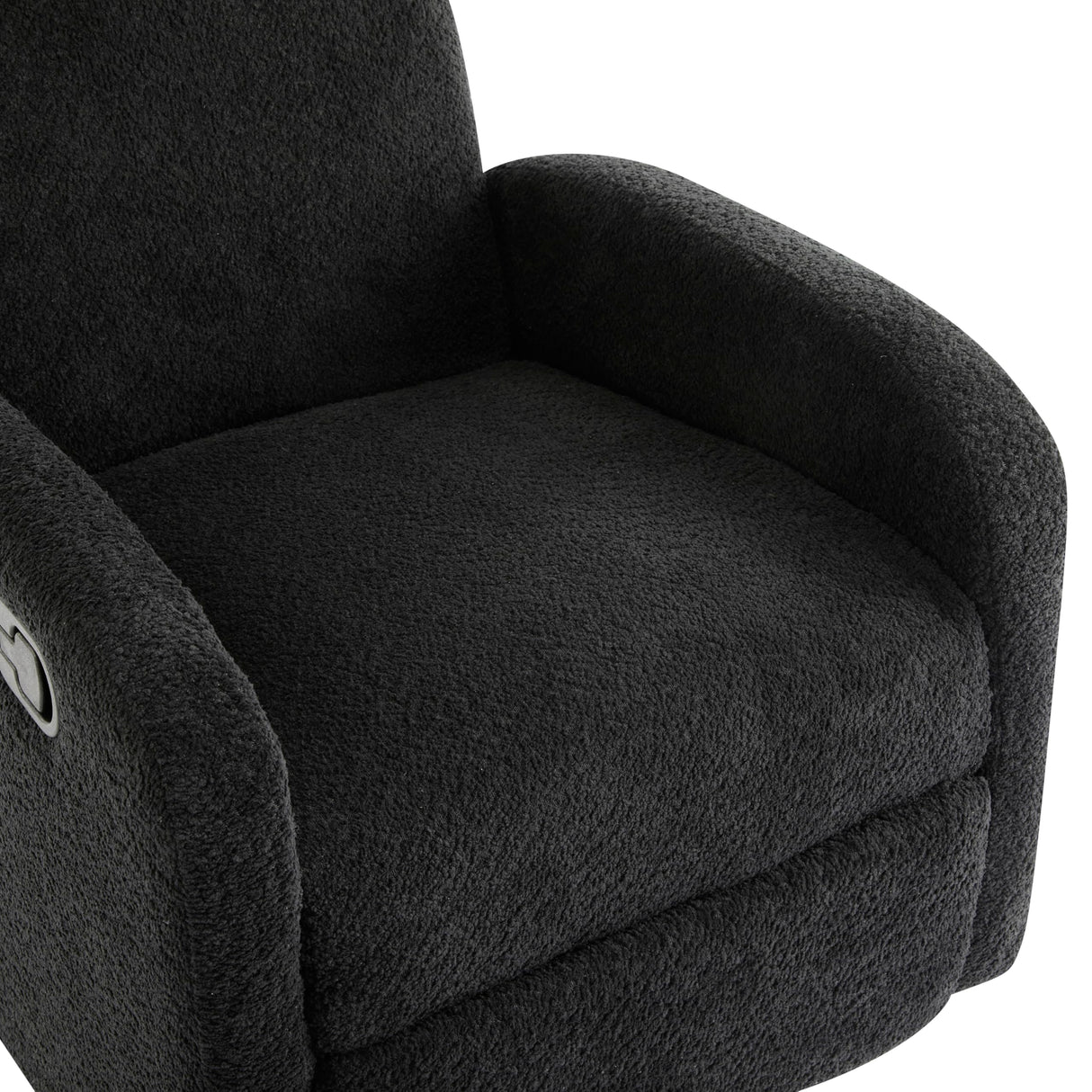 Christopher Knight Home Sidney Fabric Upholstered 360° Swivel Chair, Boucle Push-Back Recliner, Solid Wood Glider Recliner with Rotation, Living Room Lounge Sofa, Adjustable Comfy Reading Chair,Black Christopher Knight Home
