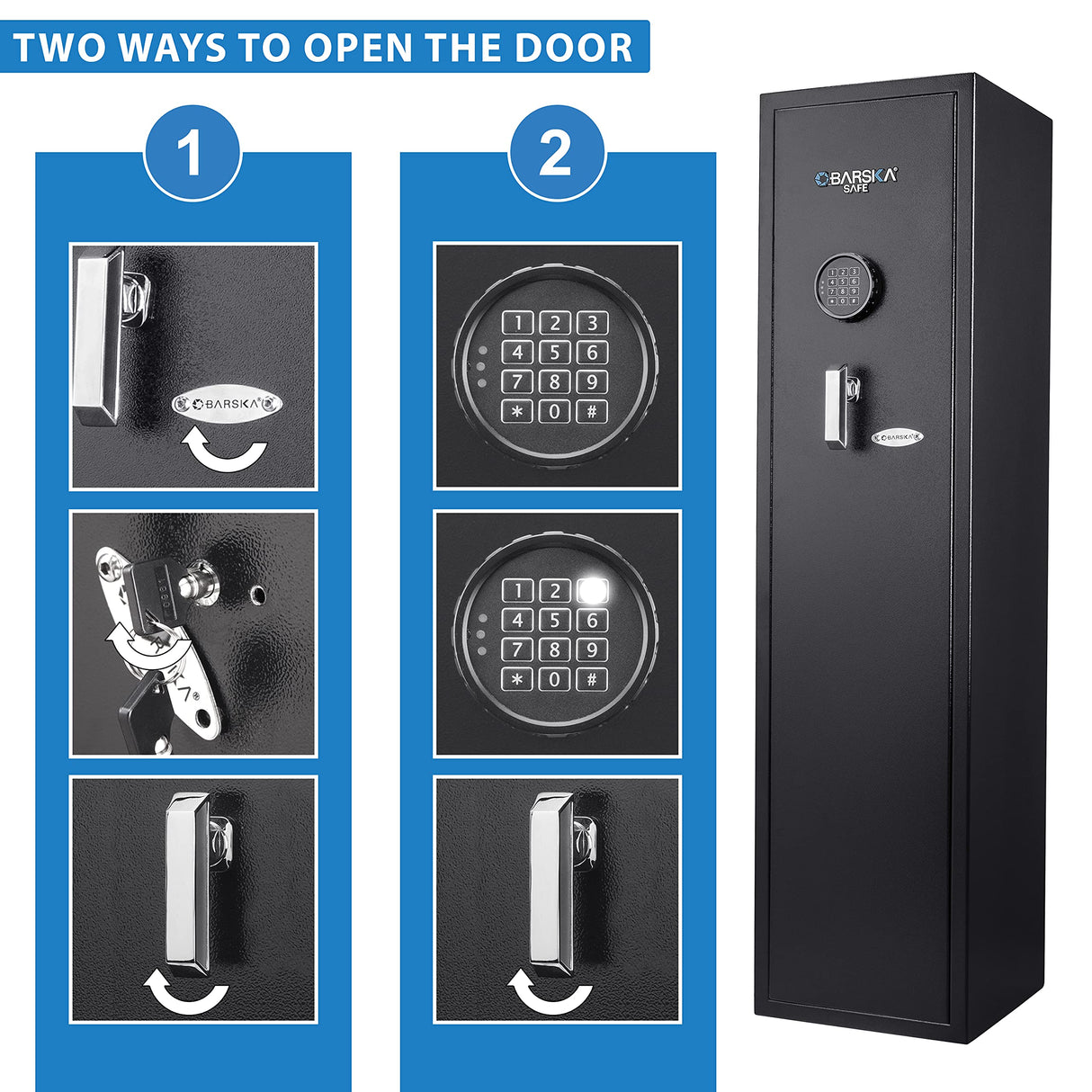 BARSKA AX13100 4.33 Cubic Foot Keypad Rifle Safe, One Size, Black BARSKA
