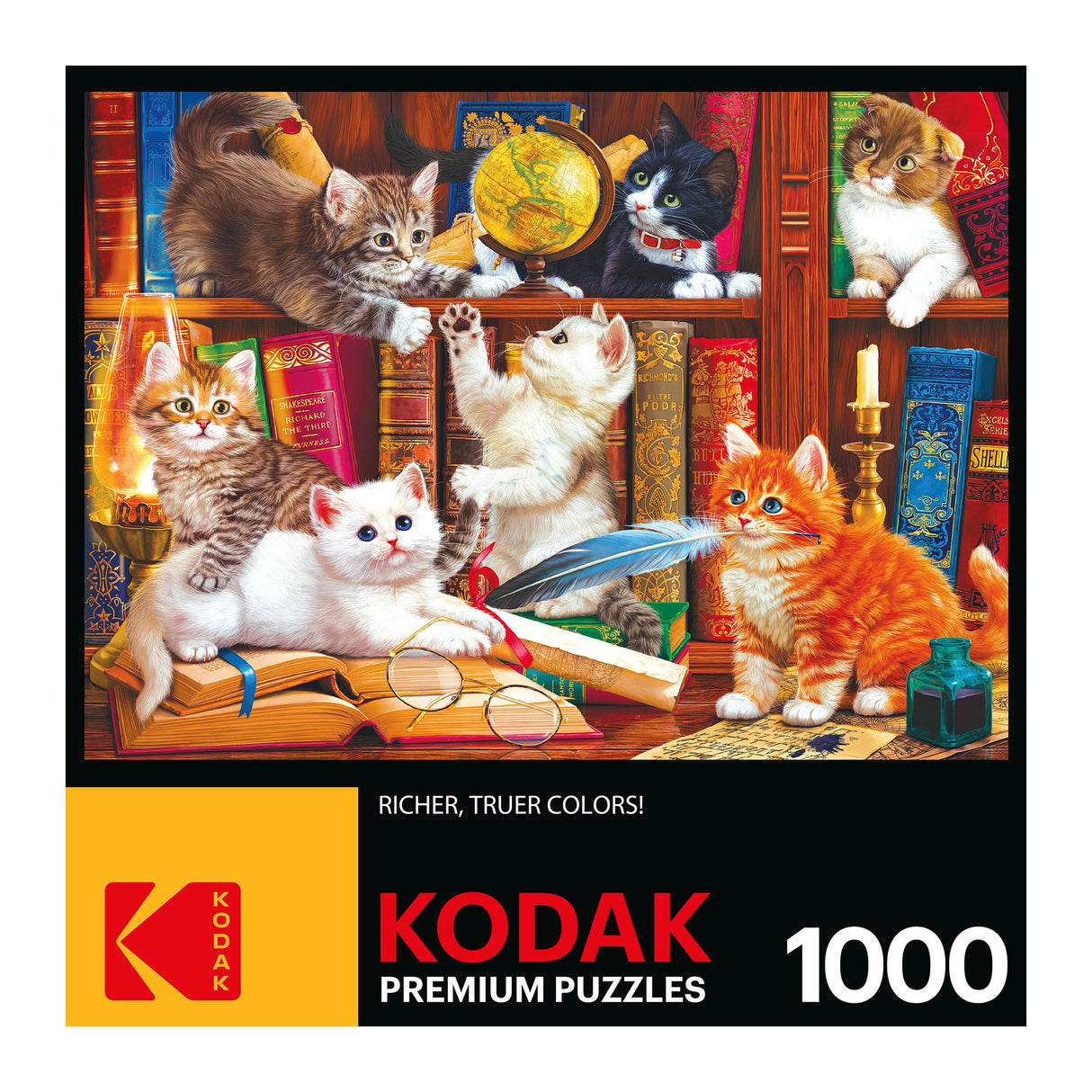 RoseArt - Kodak Premium - Library Mischief - 1000 Piece Jigsaw Puzzle for Adults RoseArt