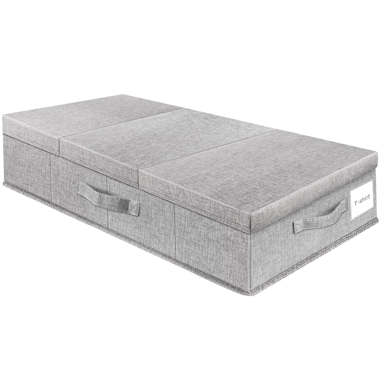 Supowin Underbed Storage Containers Bin with Lids (Set of 1) Large Under Bed Storage Organizer Box with Handle, Foldable Under the Storage Bags for Organizing Clothes, Shoes, Blankets, Pillows-Grey Supowin