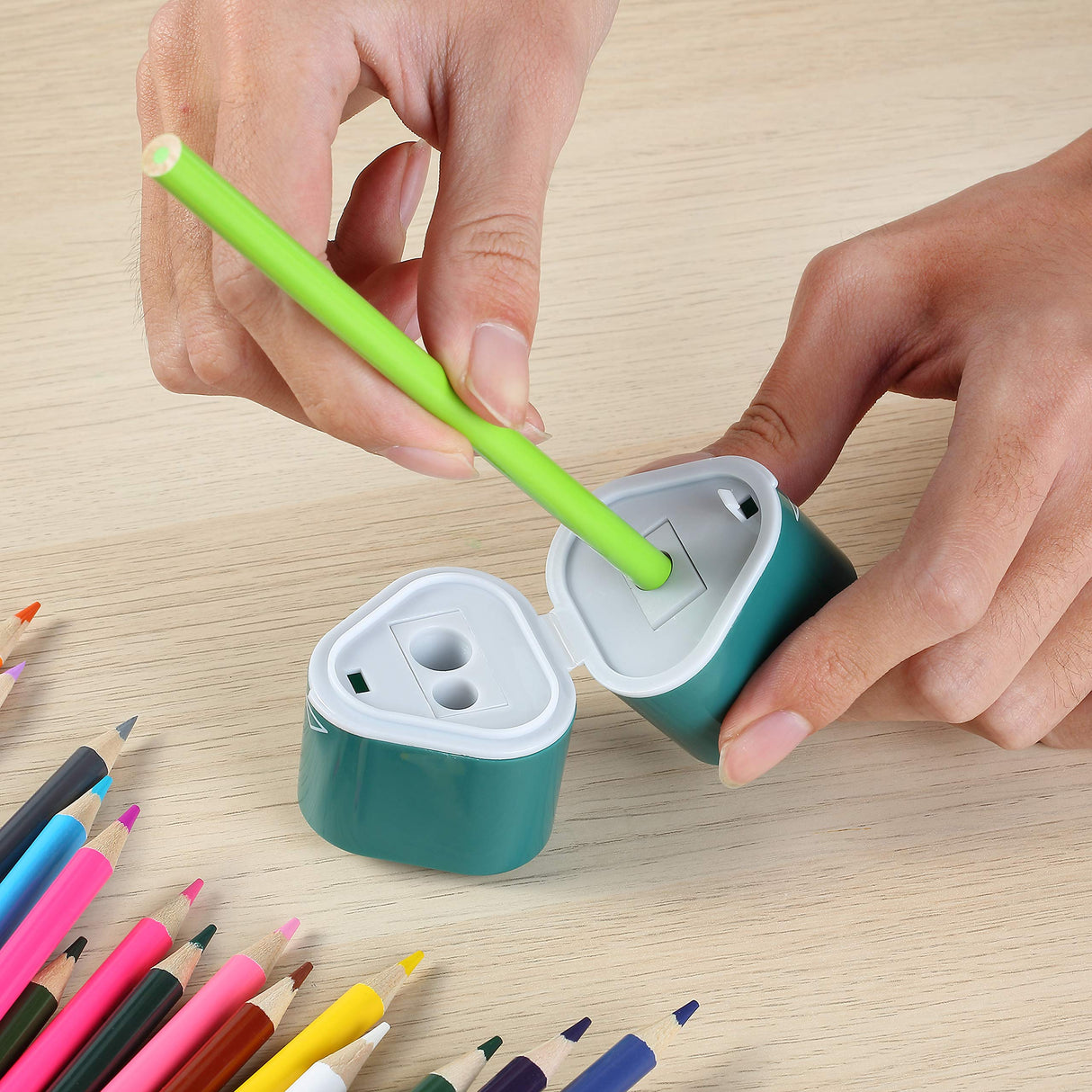 Mr. Pen- Pencil Sharpener for Colored Pencils, 3 Pack, 3 Hole, Pencil Sharpener Manual, Art, Jumbo, Artist, Back to School Supplies Mr. Pen