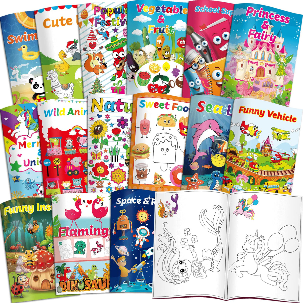 Kalysky 15Pack Bulk Coloring Books (5.9 * 8.5 inch) for Kids Ages 2-4 4-8, Kids Party Favors Carnival Prizes Goodie Bag Stuffer,Classroom Activity Supplies,Activity Books for Kids Kalysky