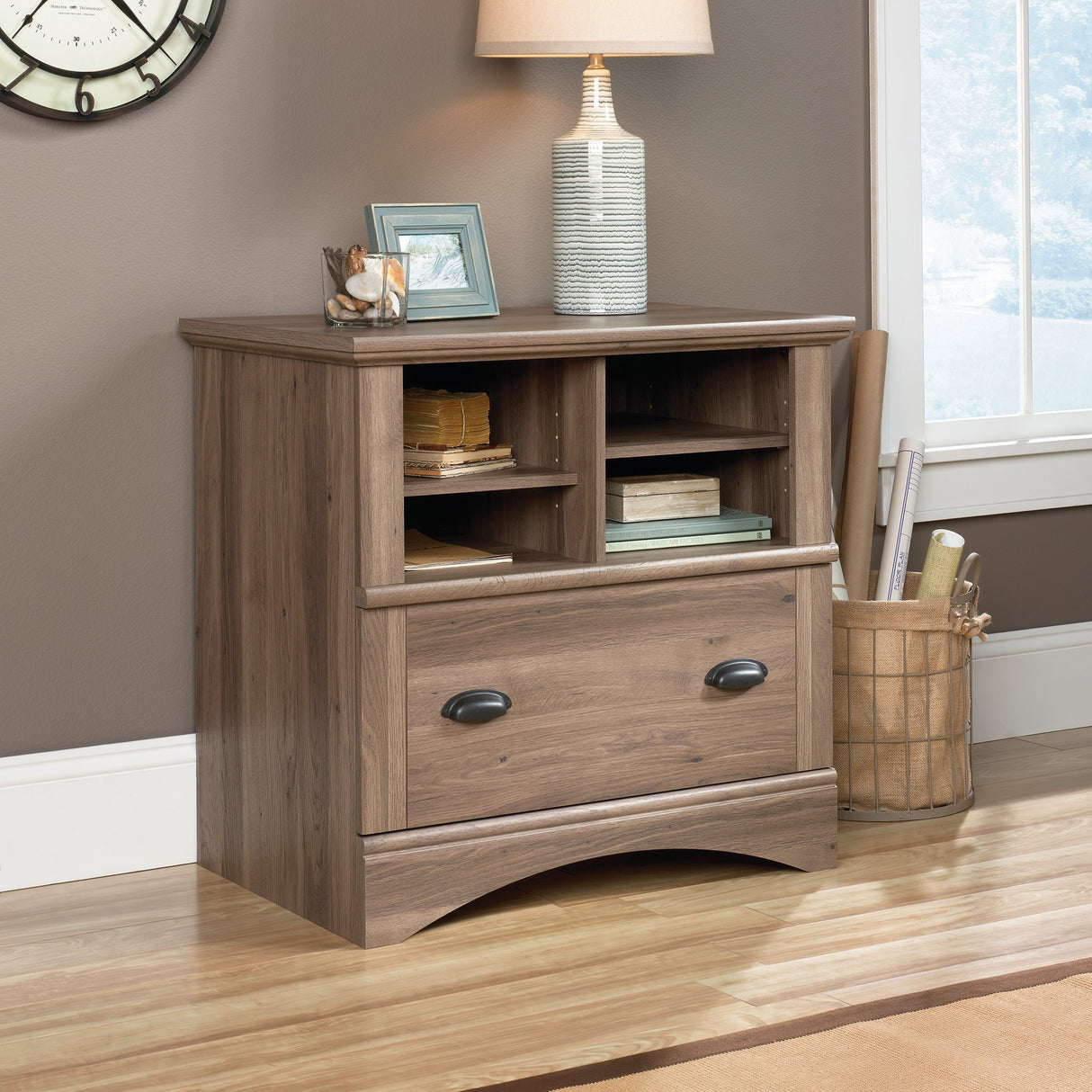 Sauder Harbor View Lateral File, Salt Oak finish Sauder