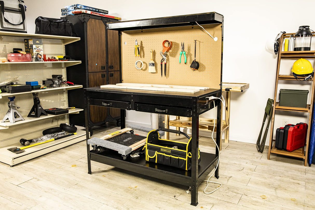Olympia Tools Multi-Purpose Workbench With Light, 82-802 , Black Olympia Tools