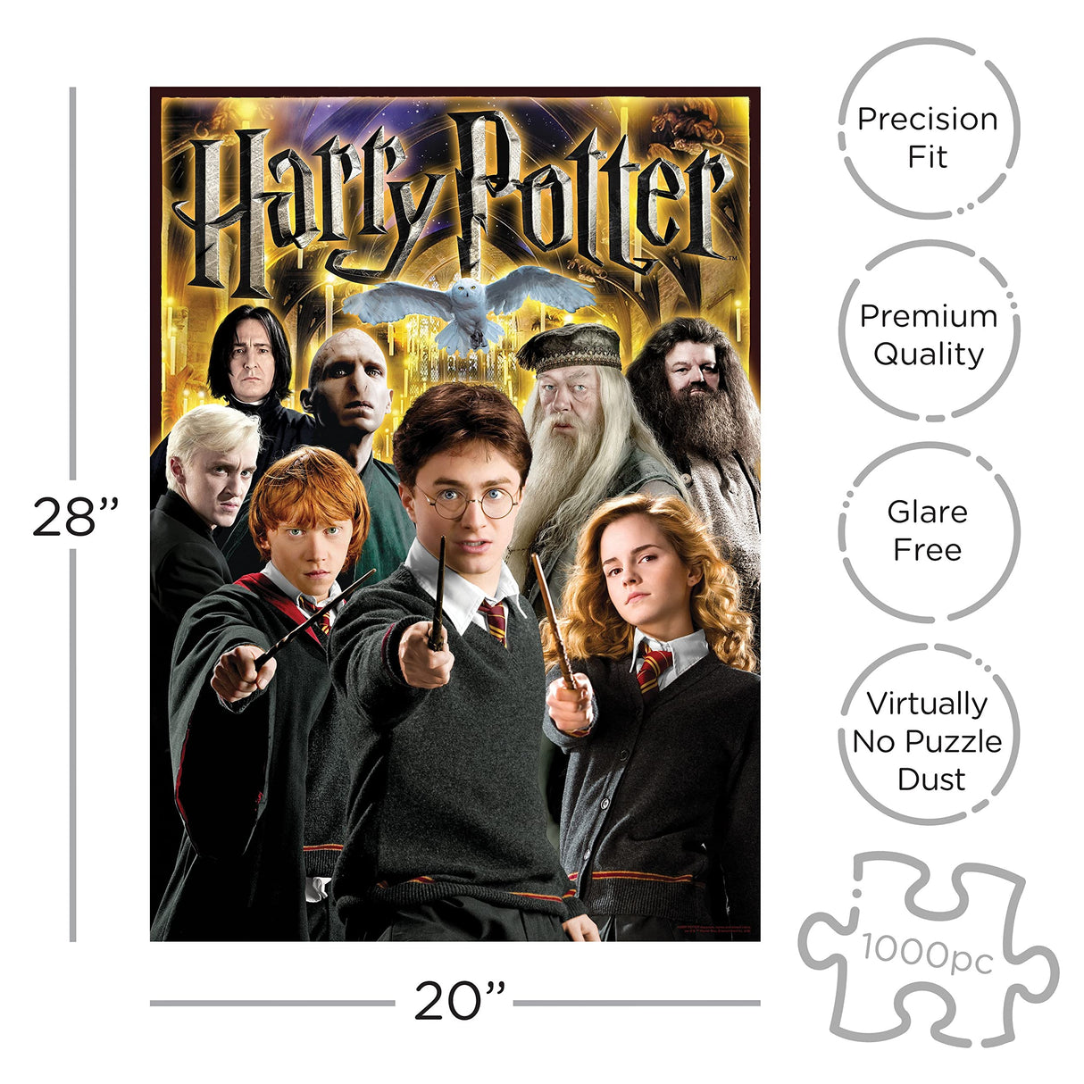 AQUARIUS Harry Potter Puzzle Character Collage (1000 Piece Jigsaw Puzzle) - Officially Licensed Harry Potter Merchandise & Collectibles - Glare Free - Precision Fit - 20x28in AQUARIUS