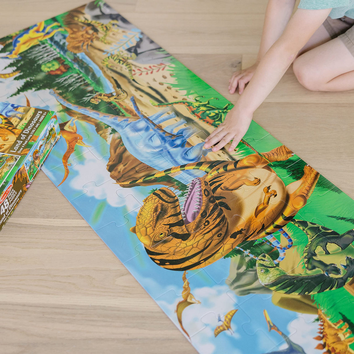 Melissa & Doug Land of Dinosaurs Floor Puzzle (48 pcs, 4 feet long) - FSC Certified Melissa & Doug