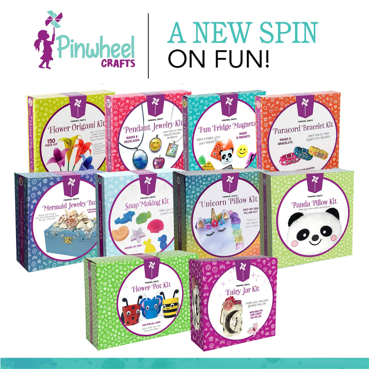 Pinwheel Crafts Magnetic Tile Art Kit Ages 6-12+ Years - Paint Your Own Magnetic Mini Tiles Includes 12 Tiles, Magnets, 8 Paints, Brush, Googly Eyes - DIY Magnet Making Kit for Kids Pinwheel Crafts