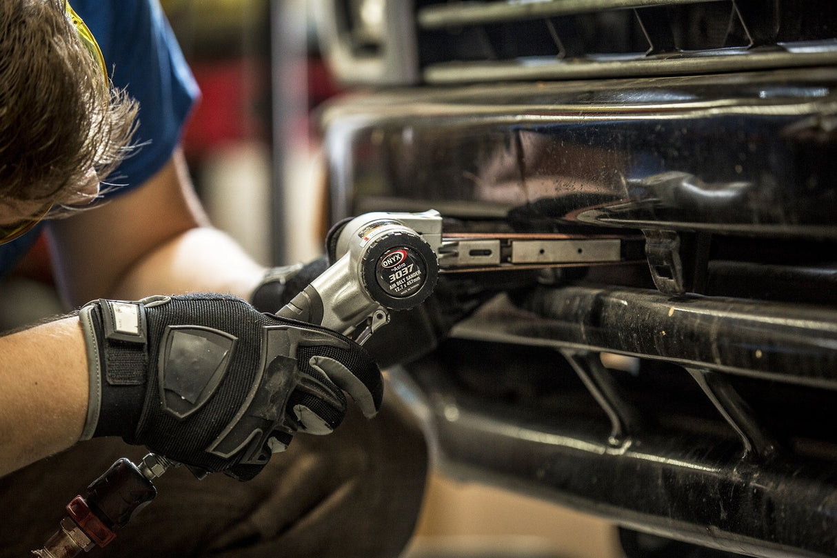 Astro Pneumatic 3037 Air Belt Sander (1/2" x 18") with 3pc Belts (#36, #40 & #60) - WoodArtSupply