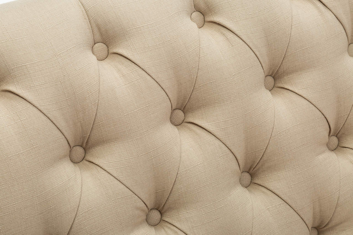 ANDEWORLD Modern Loveseat Settee Button Tufted Sofa Couch Upholstered Banquette Dining Bench Living Room Funiture (Khaki) Andeworld