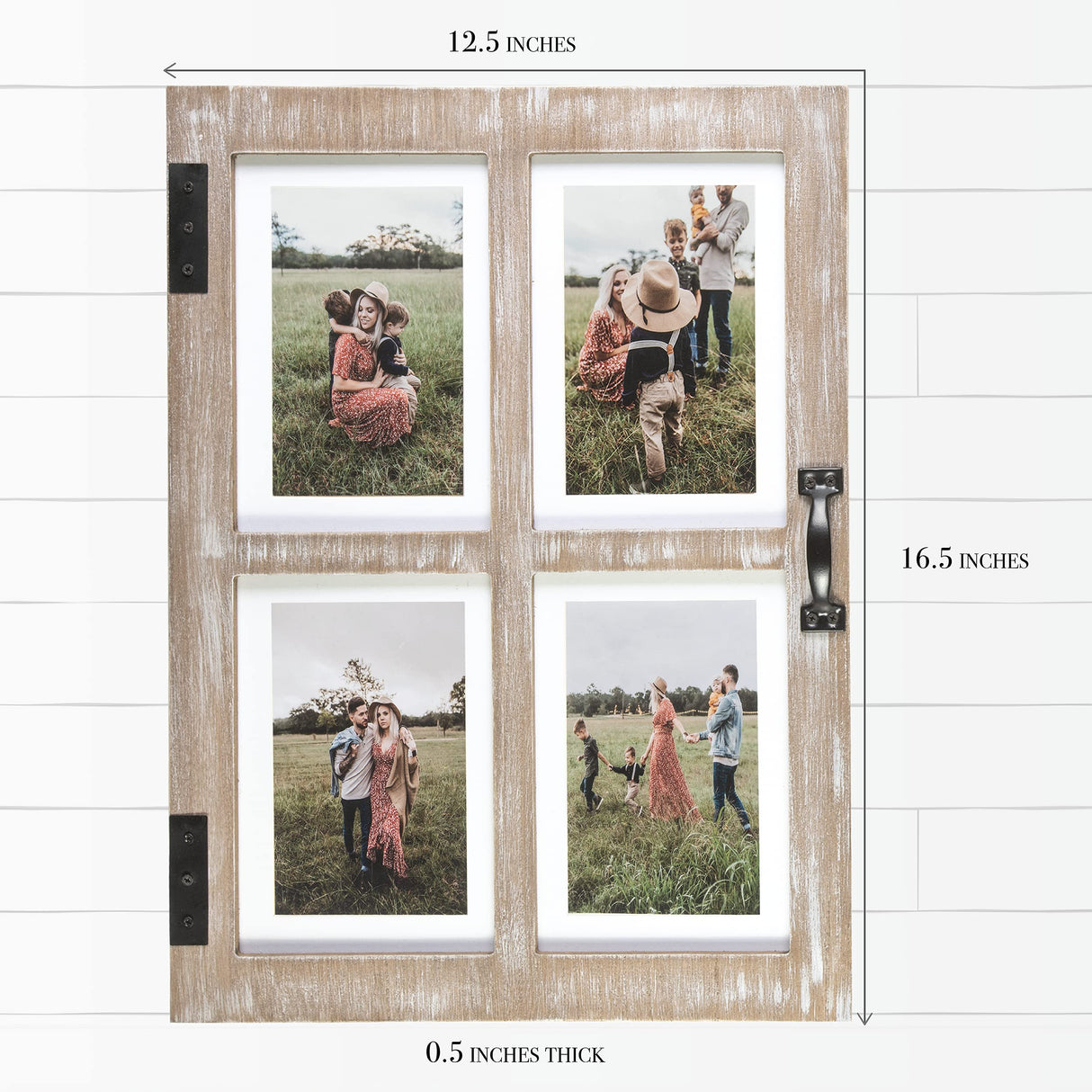 GLM 5x7 Picture Frame Collage with 4 Photos - Display Your Favorite Memories - Collage Picture Frames That Fit Any 4x6 or 5x7 Photo (Brown) Great Lakes Memories