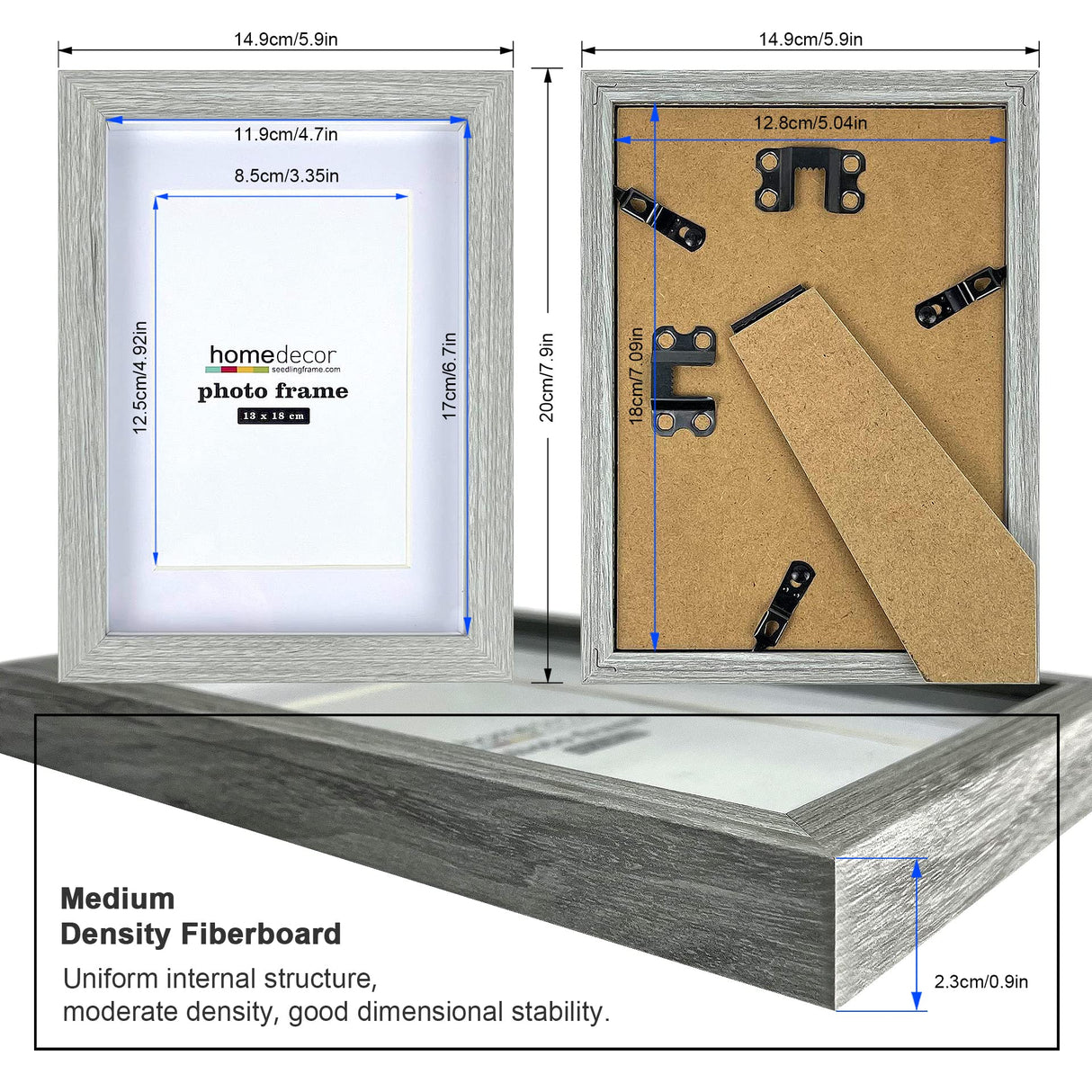 5x7 Shadow Box Frame, 4 Pack Picture Frame Set, Wall Picture Frame, Farmhouse Wood Rustic Picture Frames with Tempered Glass Gallery Wall Tabletop Display (Celadon, 5X7) SEEDLING PHOTO FRAME
