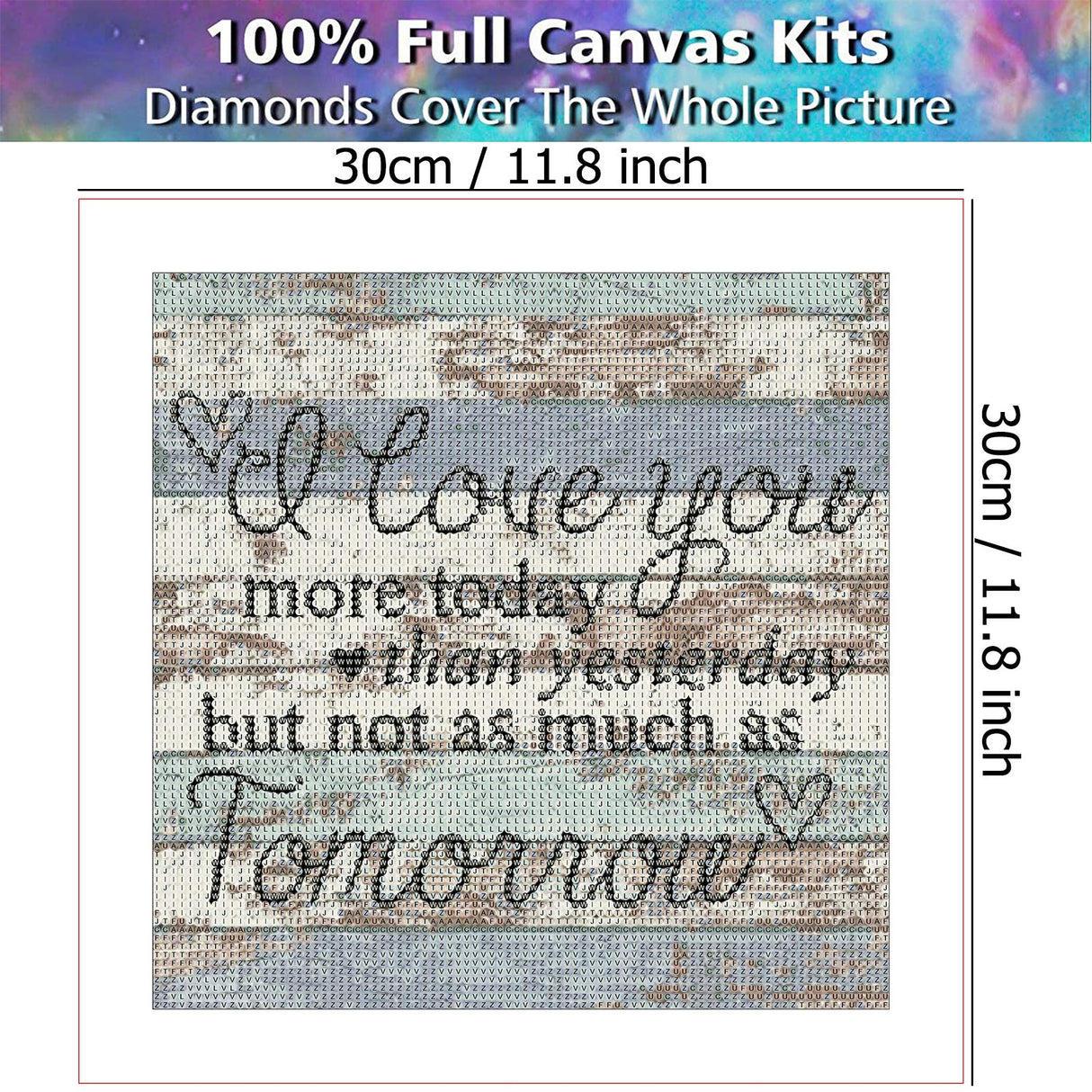 YALKIN 5D Diamond Painting Kits for Adults, DIY Diamond Number Rhinestone Painting Kits for Adults and Embroidery Diamond Arts Craft Home Decor 11.82X11.82 inch (Love You More Today) … YALKIN