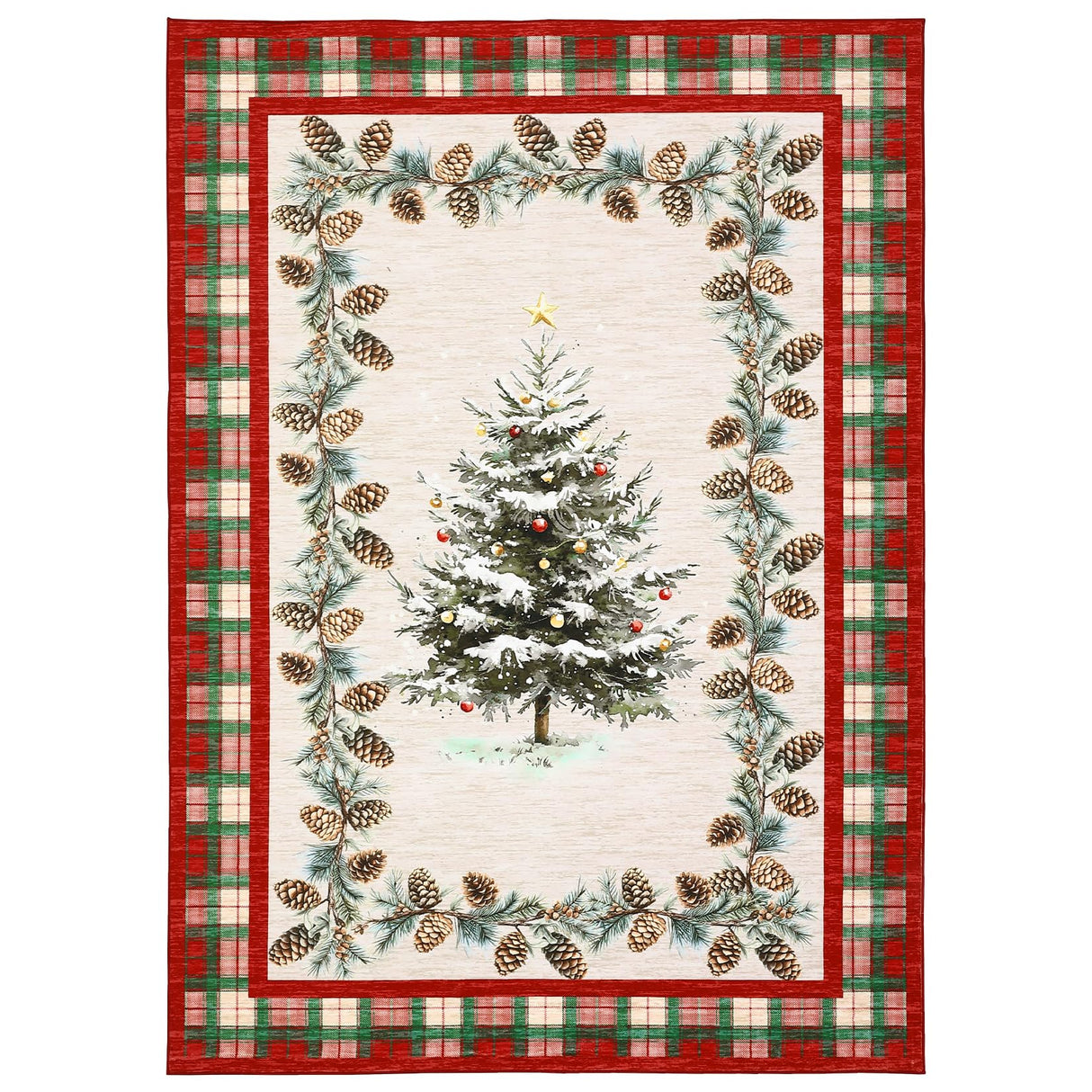GarveeHome Red Checkered Christmas Rug 3x5 Washable Holiday Area Rugs for Living Room, Non-Slip Christmas Tree Rug for Bedroom Stain Resistant Low-Pile Carpet for Entryway Dining Room Nursery GarveeHome