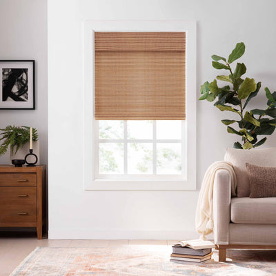 Eclipse Bamboo Roman Shades for Windows (36" x 72"), Semi-Privacy Light-Filtering Cordless Blinds for Bedroom, Living Room, or Office, Safe for Kids & Pets, Easy Mounting Interior Blinds, Natural