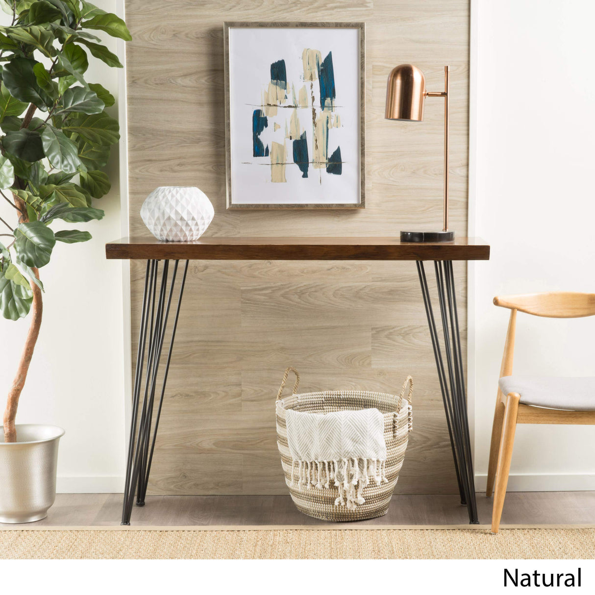 Christopher Knight Home Remington Firwood Faux Live Edge Console Table, Natural Christopher Knight Home