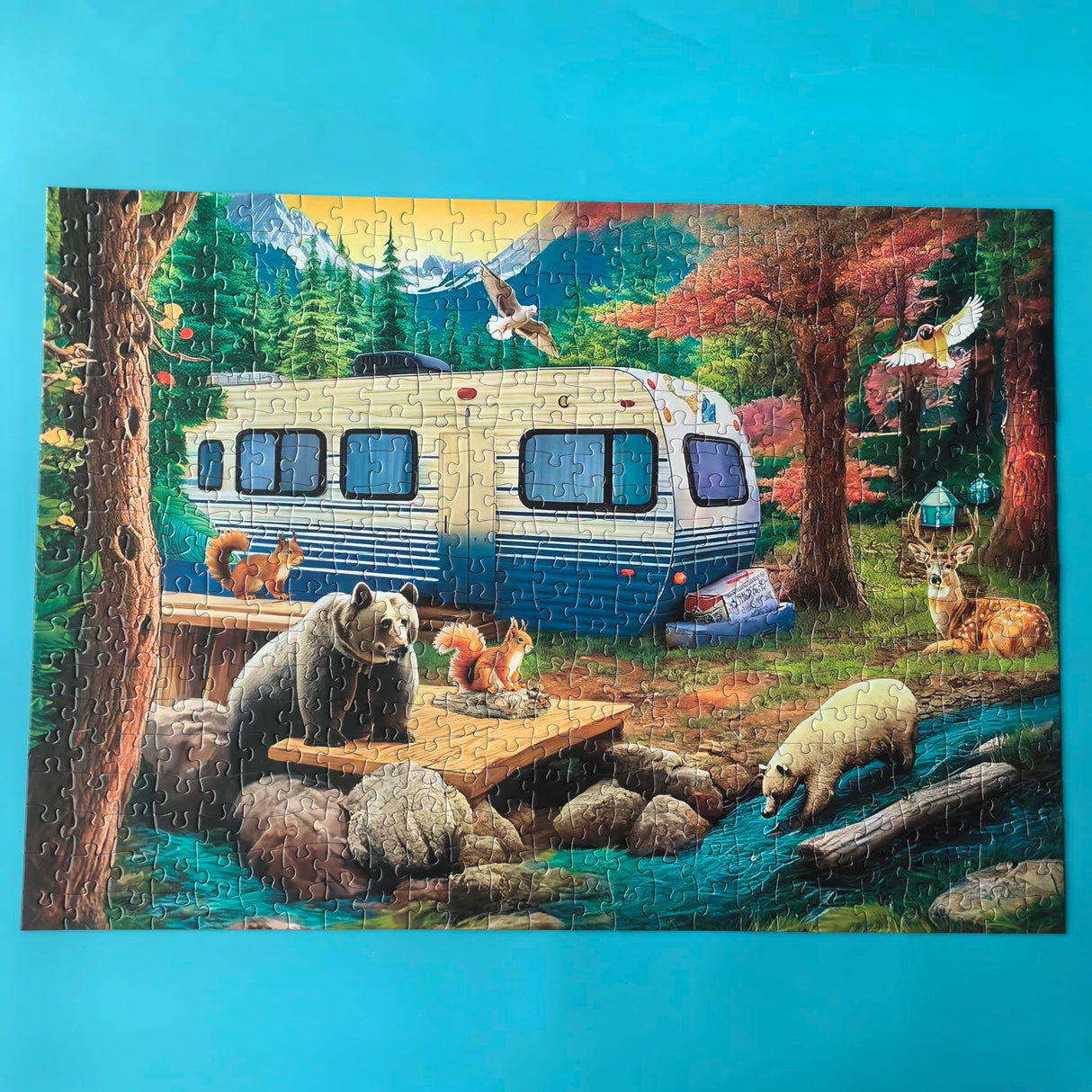 500 Piece Puzzles for Adults - Difficult Jigsaw Puzzles for Adults Challenging - Forest Bear Adventure Mulic