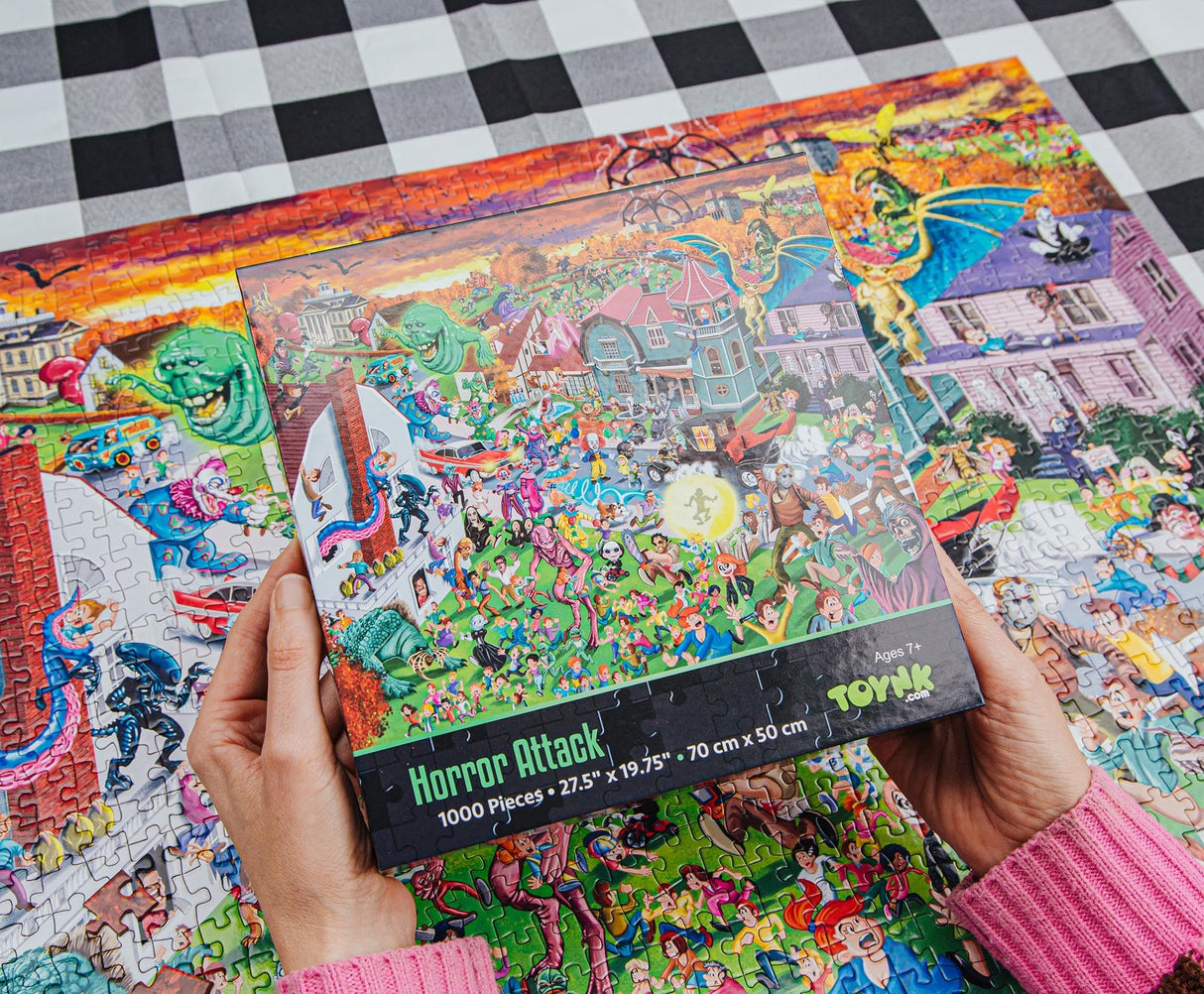 Horror Attack 1000-Piece Jigsaw Puzzle | Fun Brain Teaser, Toys & Games for Adults | 28 x 20 Inches Toynk