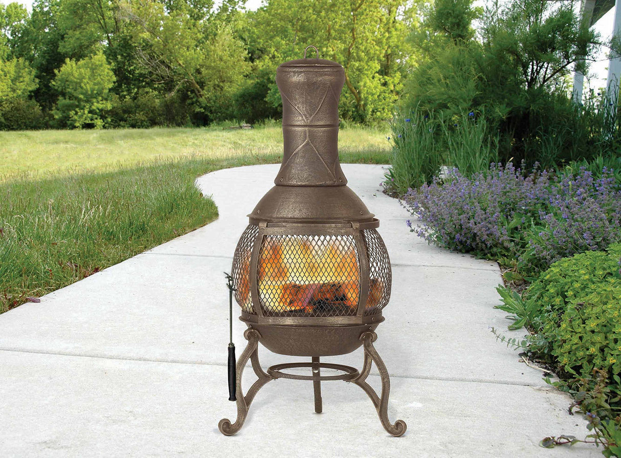 Deckmate Corona 3 Ft. High Outdoor Steel Chimenea Fireplace Model 28063 Kay Home Products