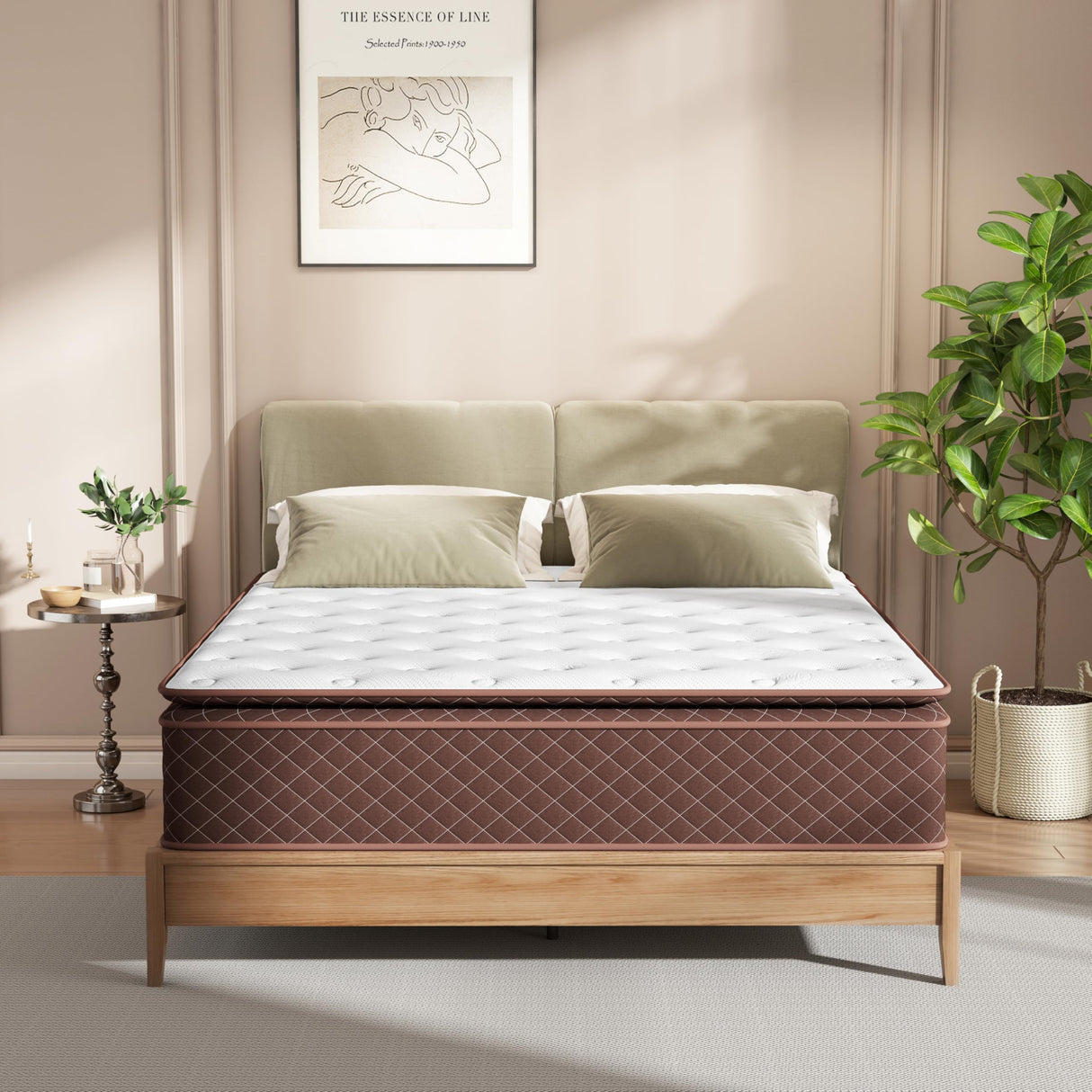 Swbvs King Mattress, 14 Inch Pillow Top King Size Mattress – Plush Comfort with Pocketed Coils & Pressure Relief – Ideal for Side Sleepers, Motion Isolation & Back Pain Relief, Firm Swbvs