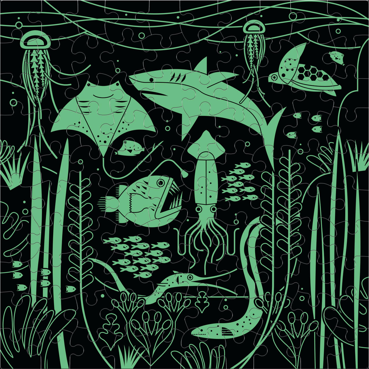 Ceaco - Glow in The Dark - Ocean Glow - 100 Piece Jigsaw Puzzle Ceaco