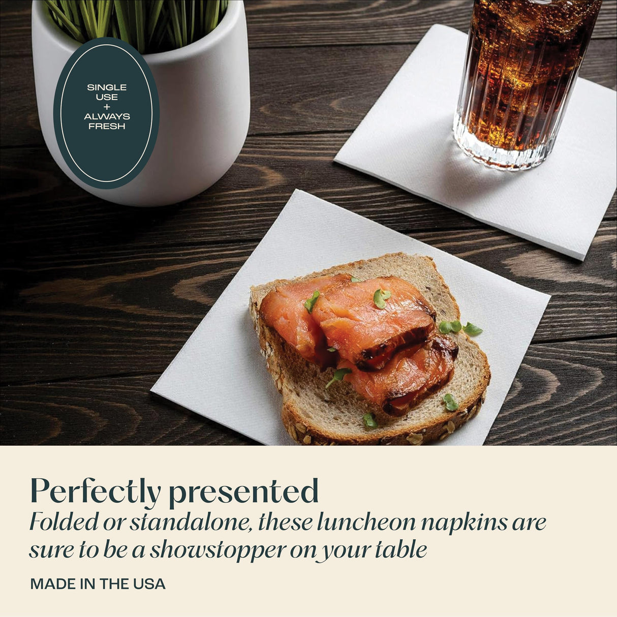 200 Linen-Feel Luncheon Paper Napkins - Disposable Lunch Napkins For Everyday Use - Ideal For Lunch, Dinner, Parties, Weddings, Restaurants, Or Event Servietto