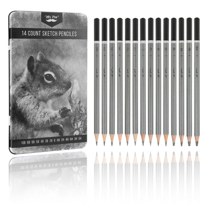 Mr. Pen Sketch Pencils, 14 Pack, Graphite Pencils for Drawing and Shading