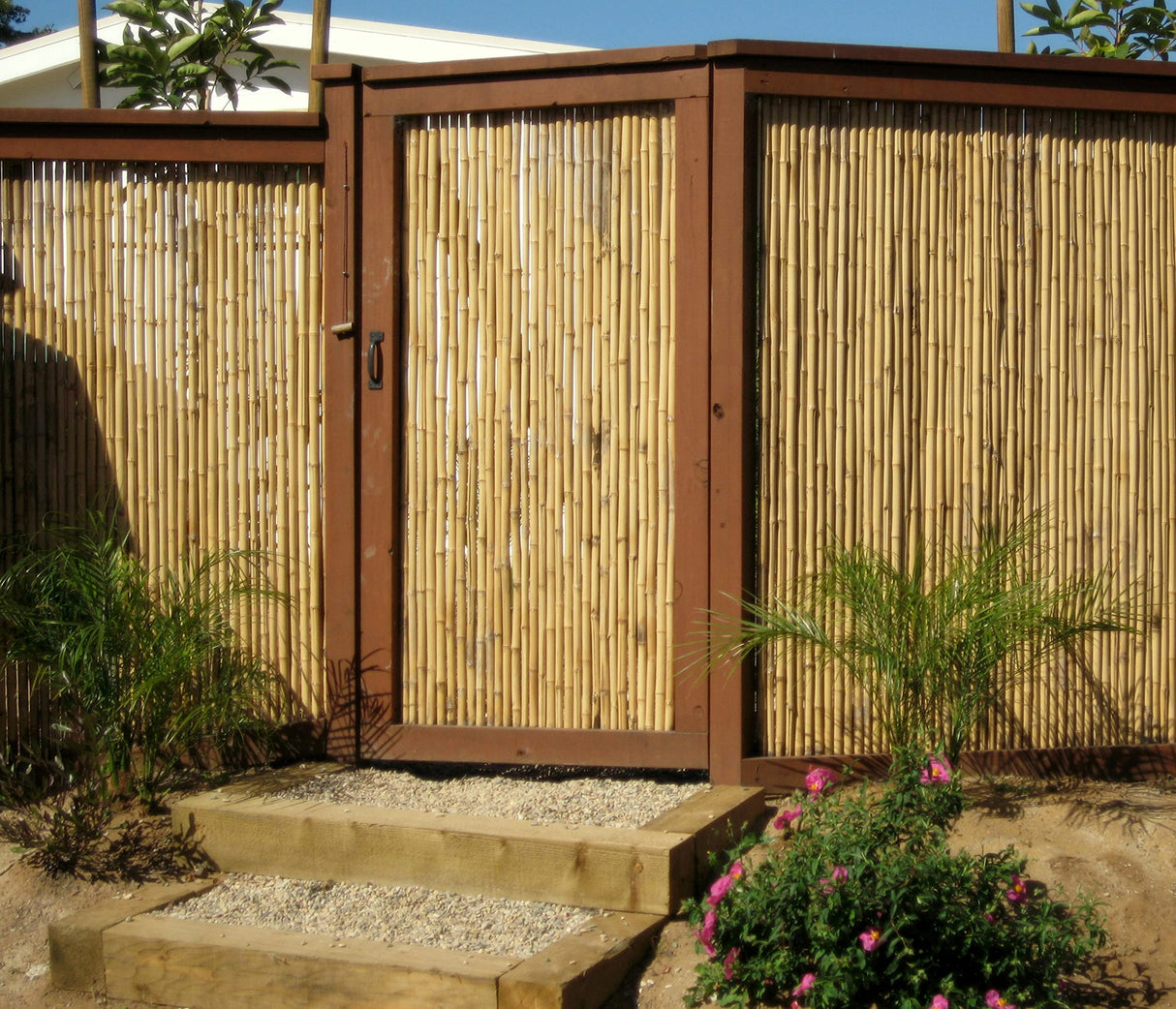Backyard X-Scapes Natural Bamboo Fencing Decorative Rolled Fence Panel 0.75 in D x 3 ft H x 8 ft L Backyard X-Scapes