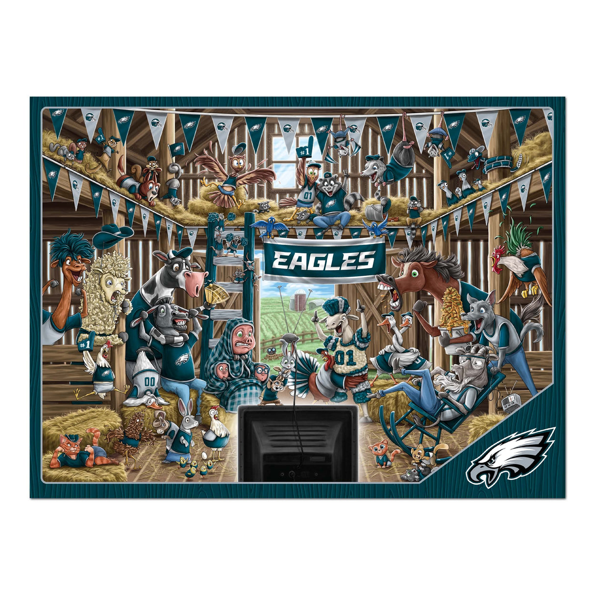 YouTheFan NFL Philadelphia Eagles Barnyard Fans 500pc Puzzle YouTheFan