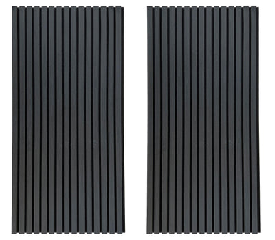 Mollywell Wood Slat Wall Panel, Easy Installation, Versatile, Enhanced Acoustic Design, Suitable for Living Room, Bedroom, Kitchen & Offices (2 Pcs, Black Oak), 47.2x23.6x0.87 Inch Each