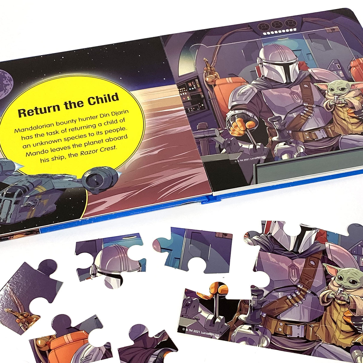 Disney Star Wars The Mandalorian My First Puzzle Book - Jigsaw Puzzles for kids, 10-page board book, 5 puzzles to enjoy Phidal